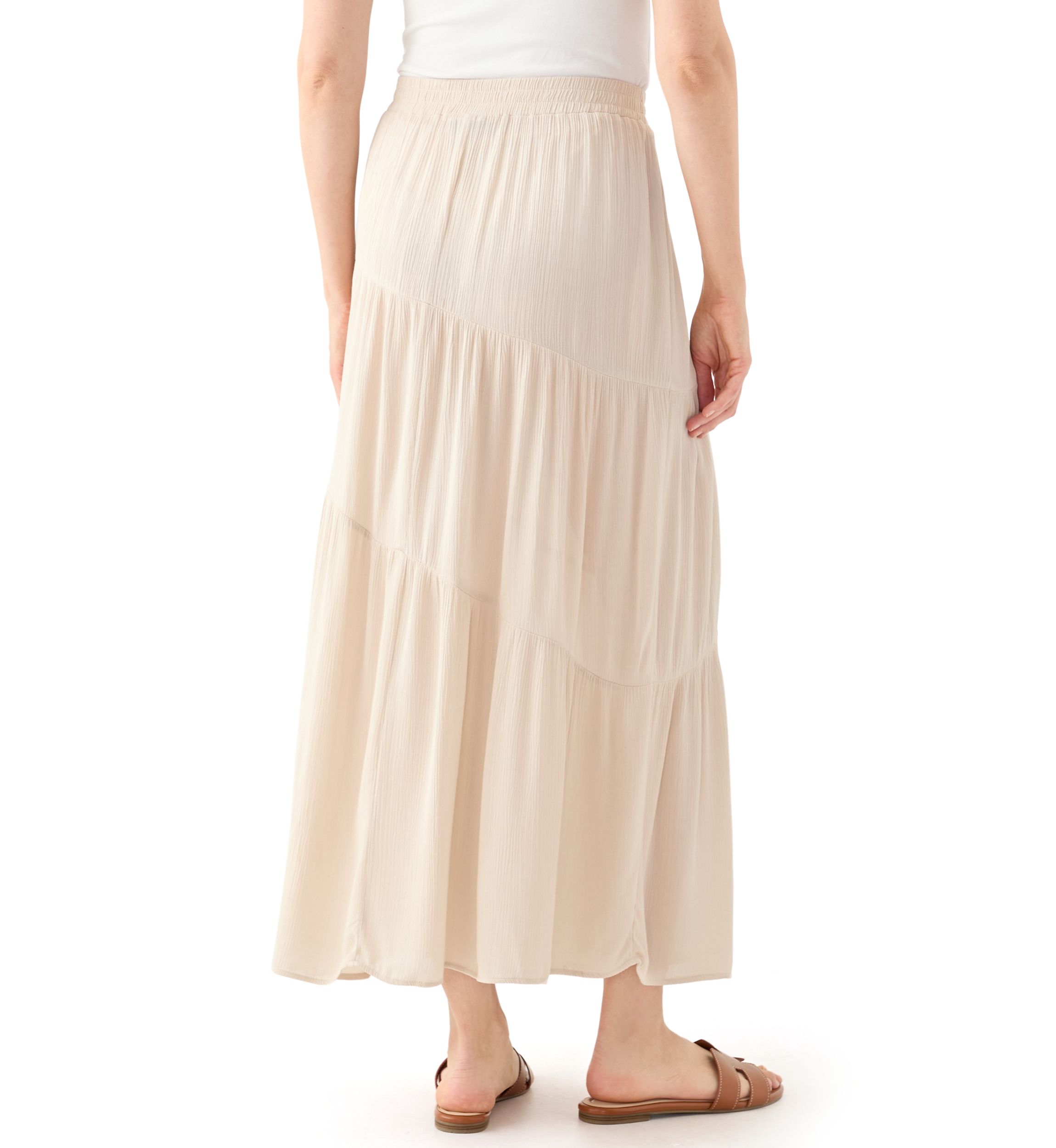 Womens Soft Tiered Maxi Skirt 