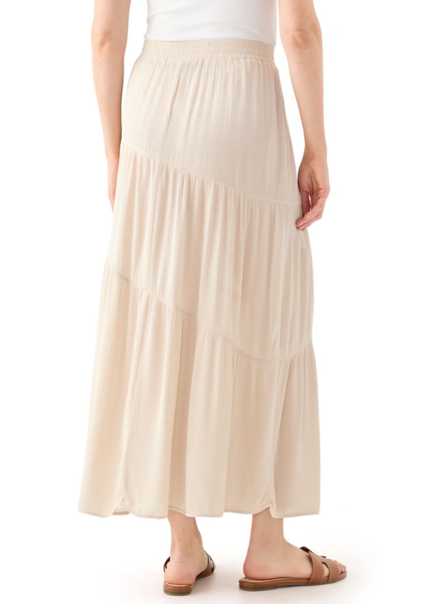 Womens Soft Tiered Maxi Skirt 