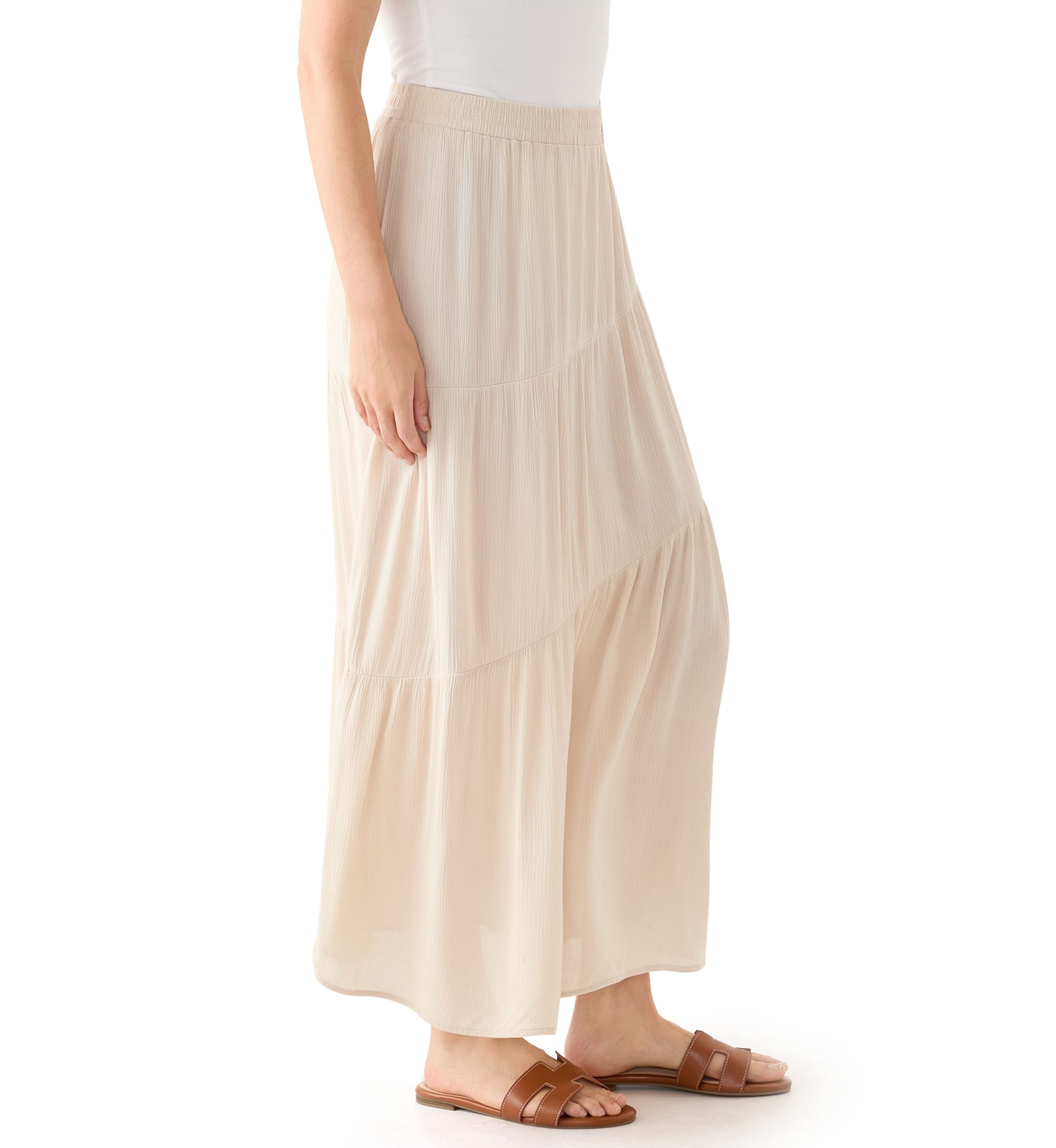Womens Soft Tiered Maxi Skirt 