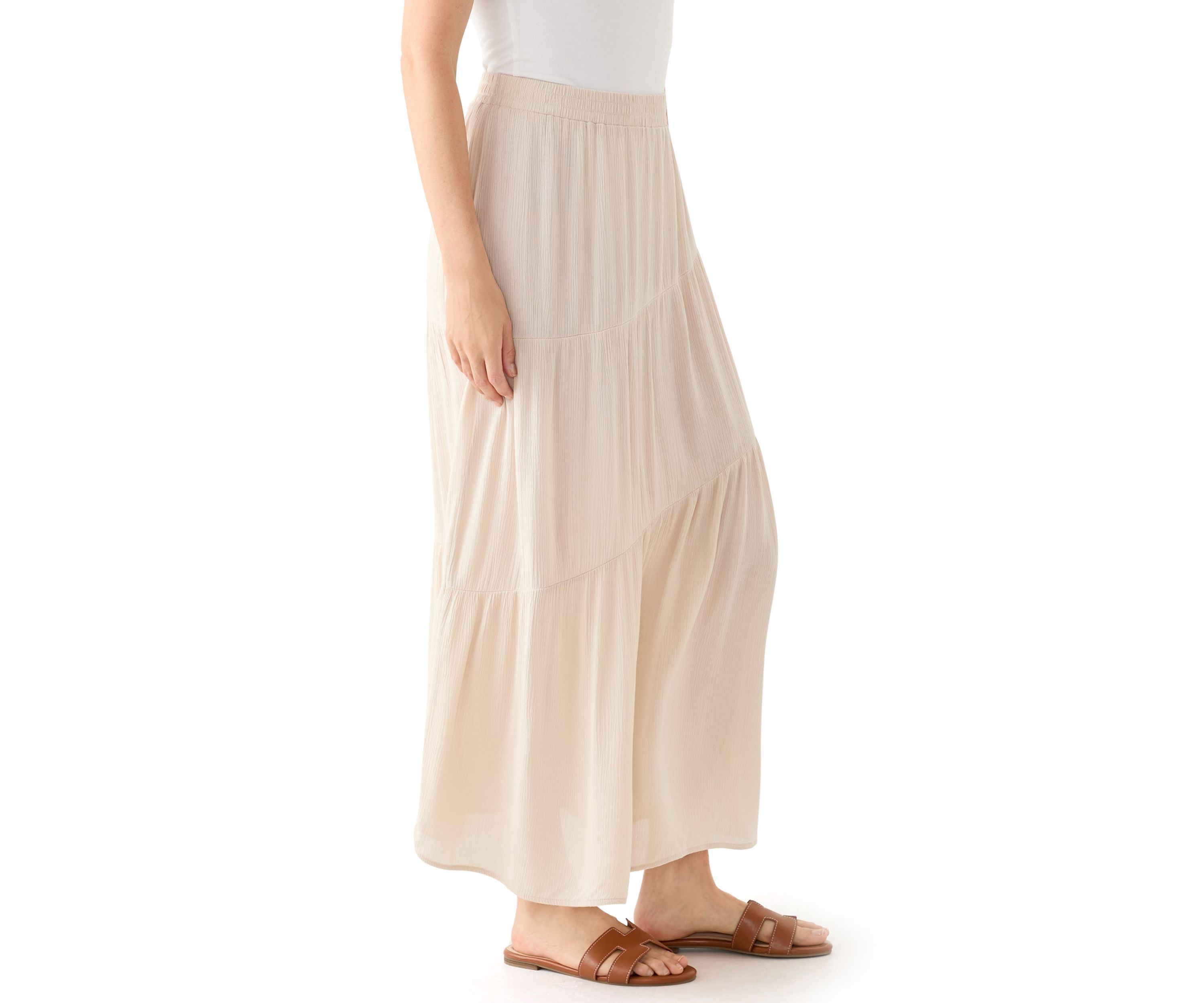 Womens Soft Tiered Maxi Skirt 