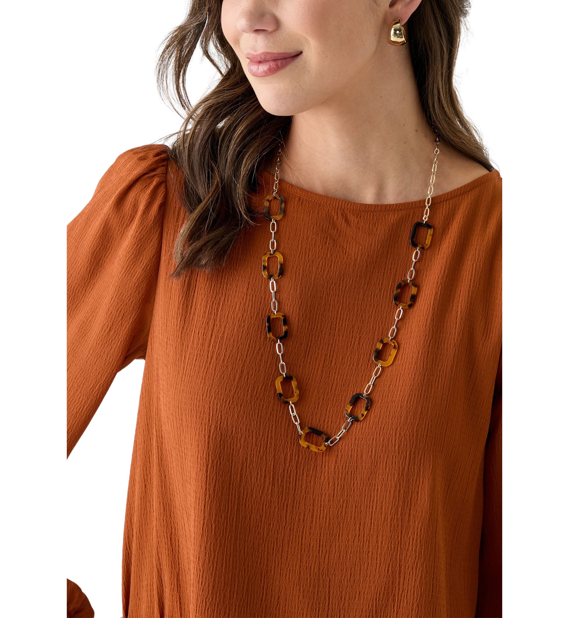 Womens Long Sleeve Banded Tie Hem Blouse
