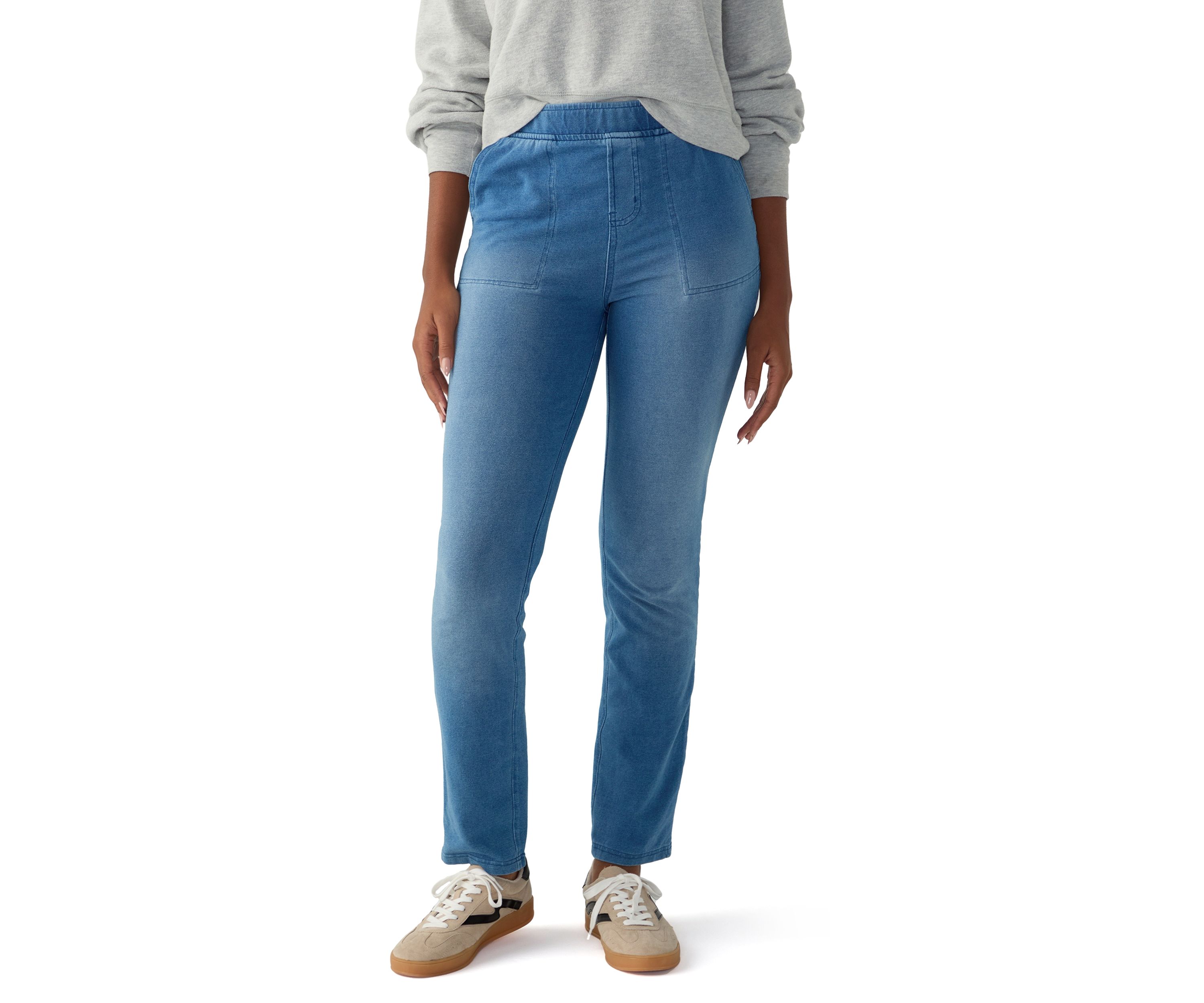 Womens Soft Denim Pull On Pants 