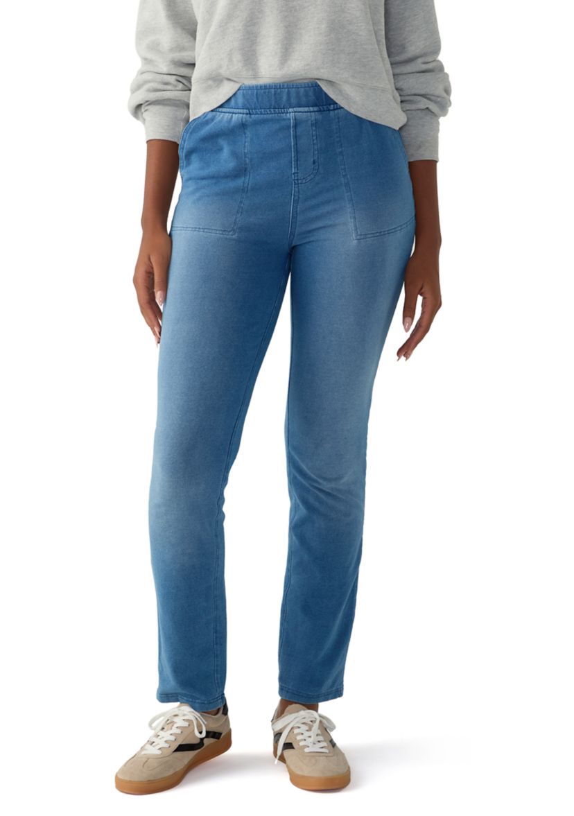 Womens Soft Denim Pull On Pants 