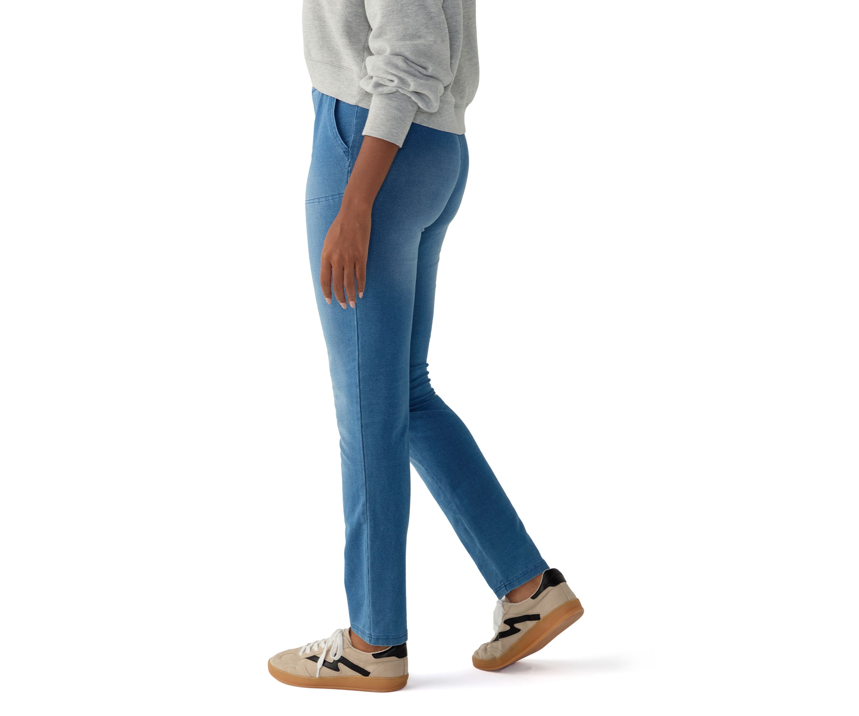 Womens Soft Denim Pull On Pants 