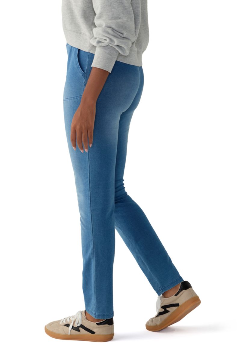 Womens Soft Denim Pull On Pants 
