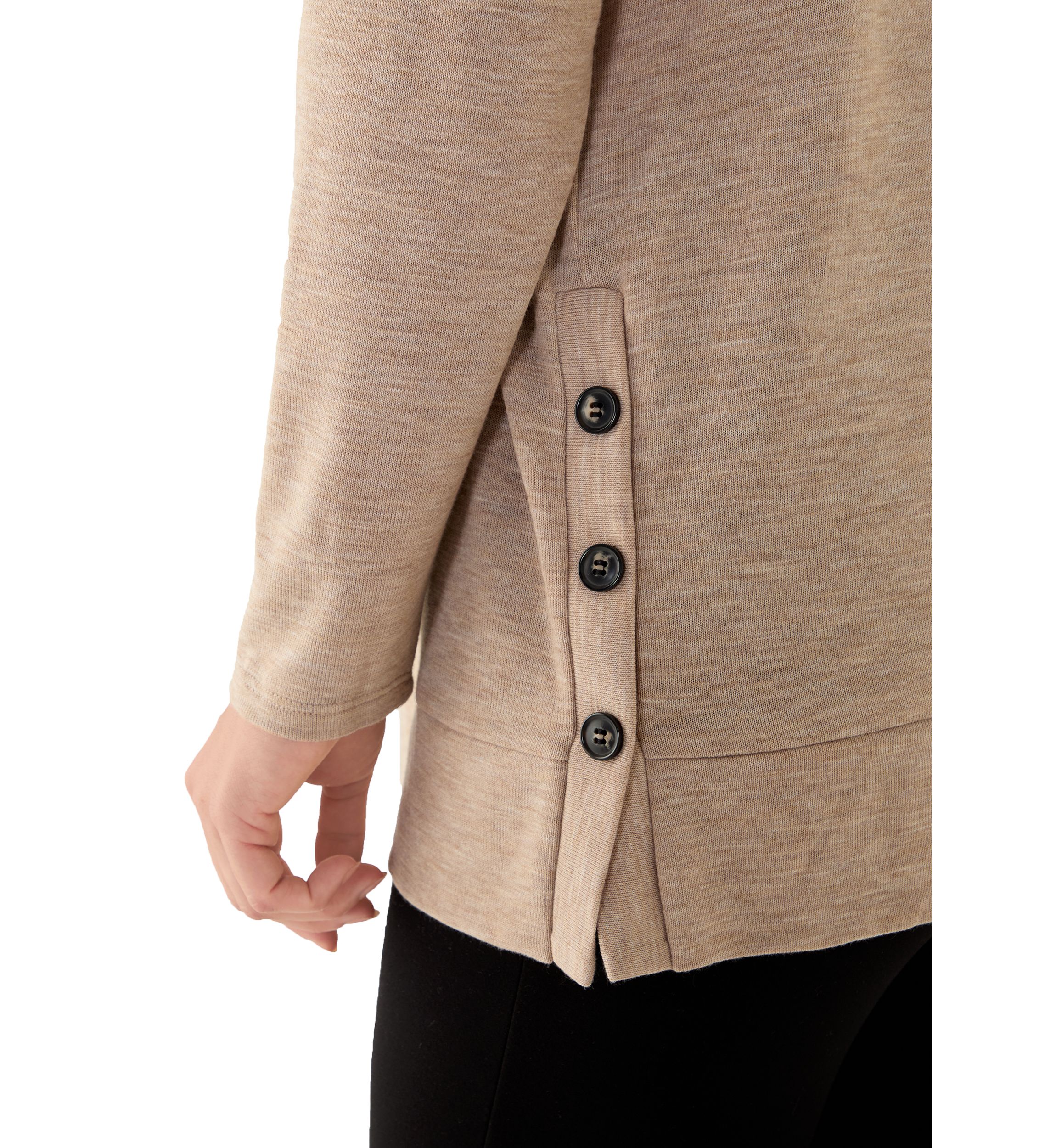 Womens Long Sleeve Knit Tunic with Necklace 