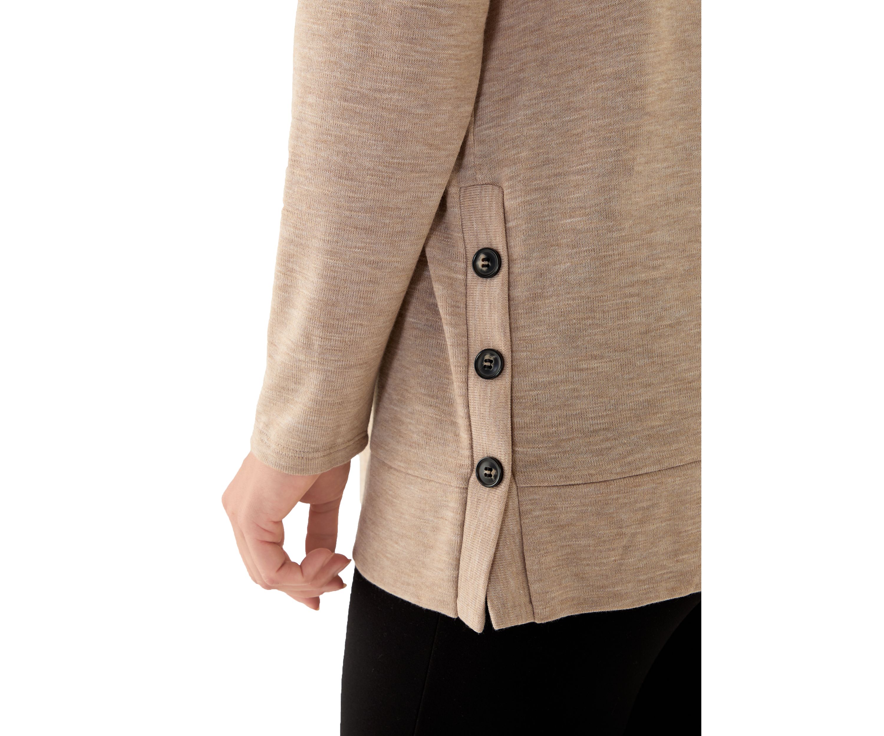 Womens Long Sleeve Knit Tunic with Necklace 