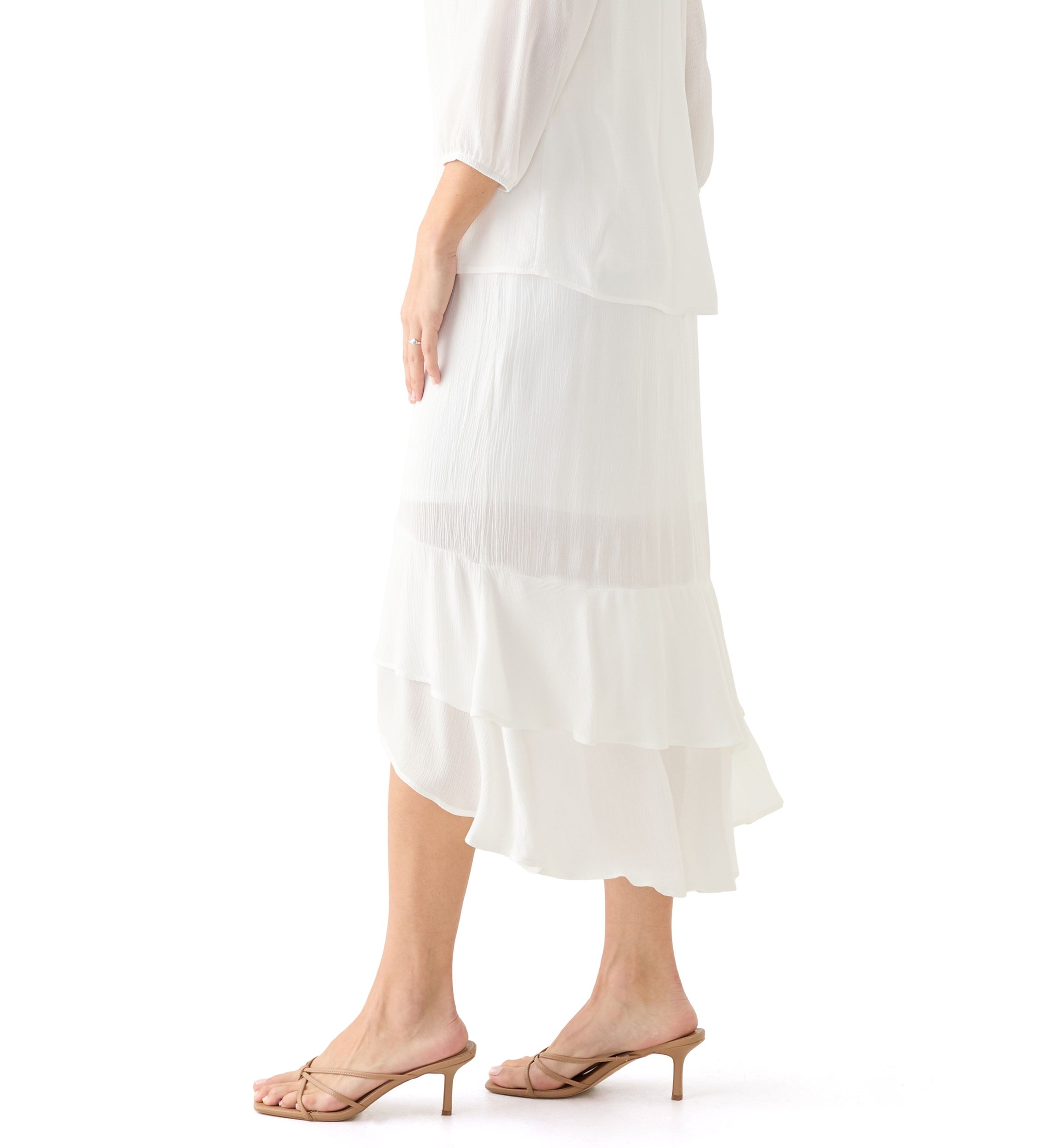 Womens Ruffle Maxi Skirt