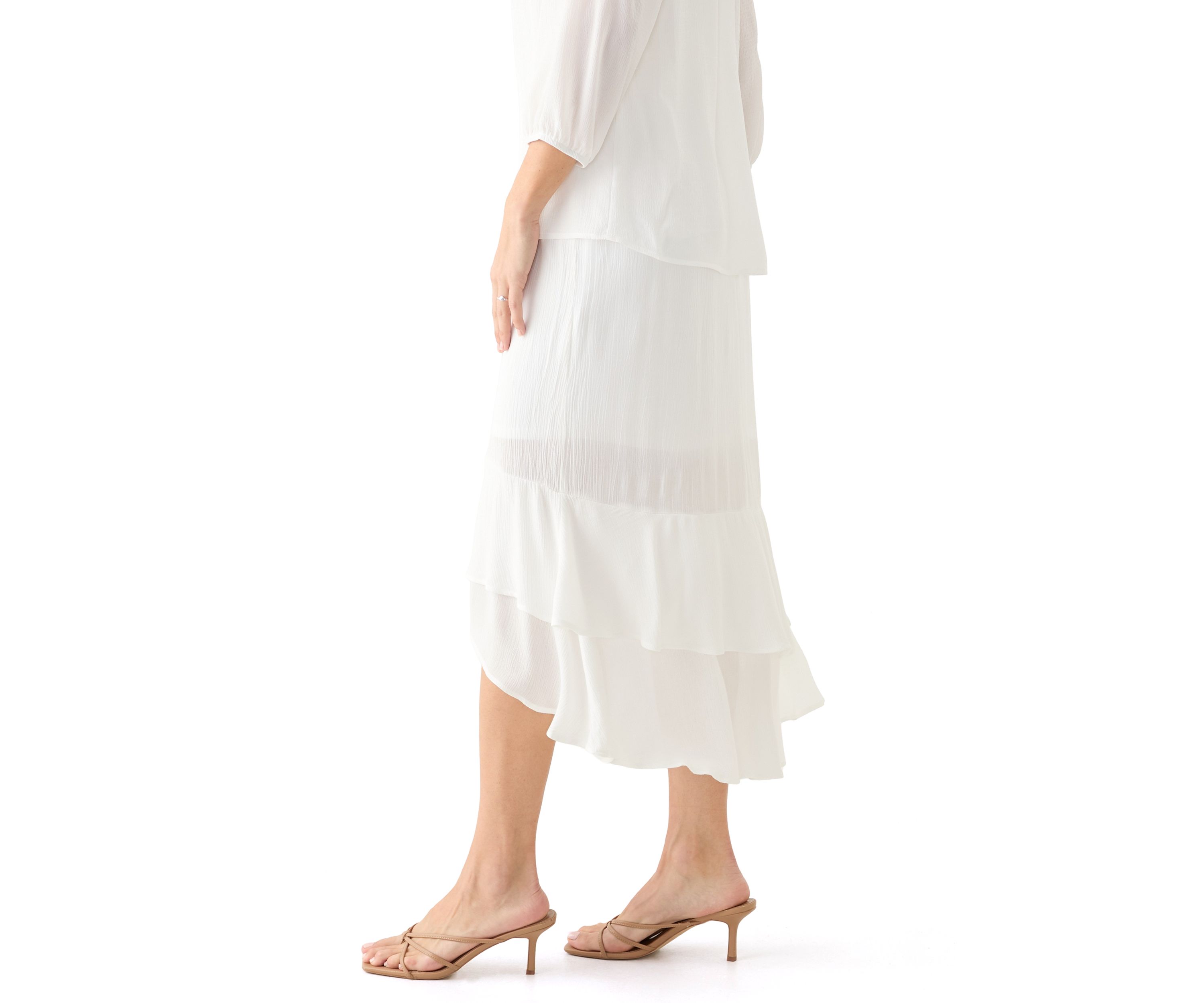 Womens Ruffle Maxi Skirt