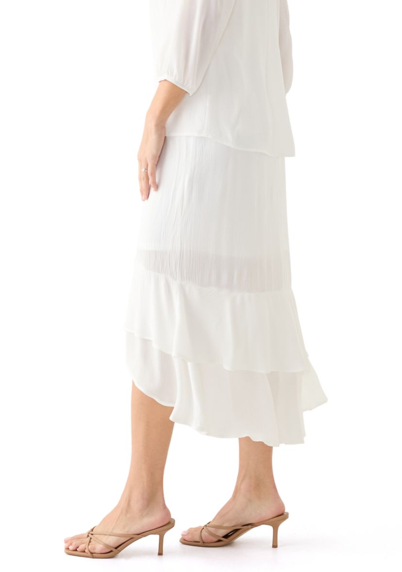 Womens Ruffle Maxi Skirt