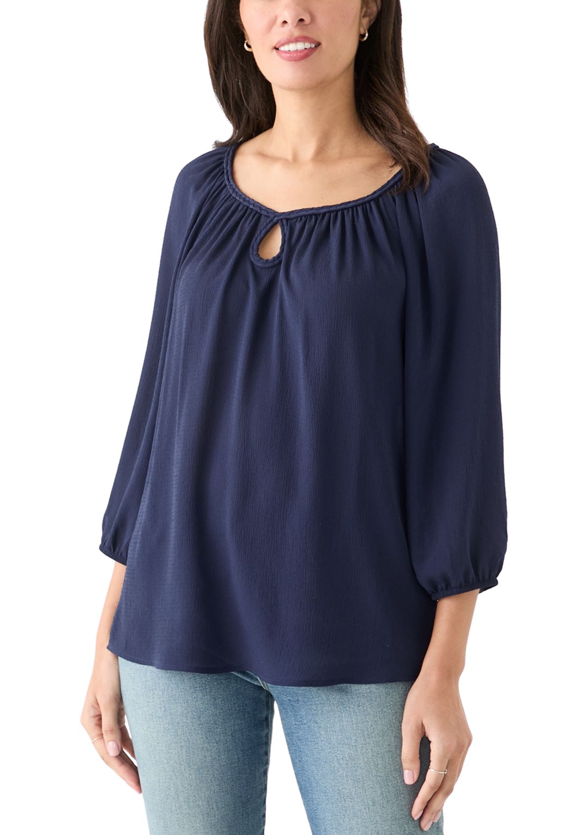 Womens 3/4 Sleeve Rope Detail Top