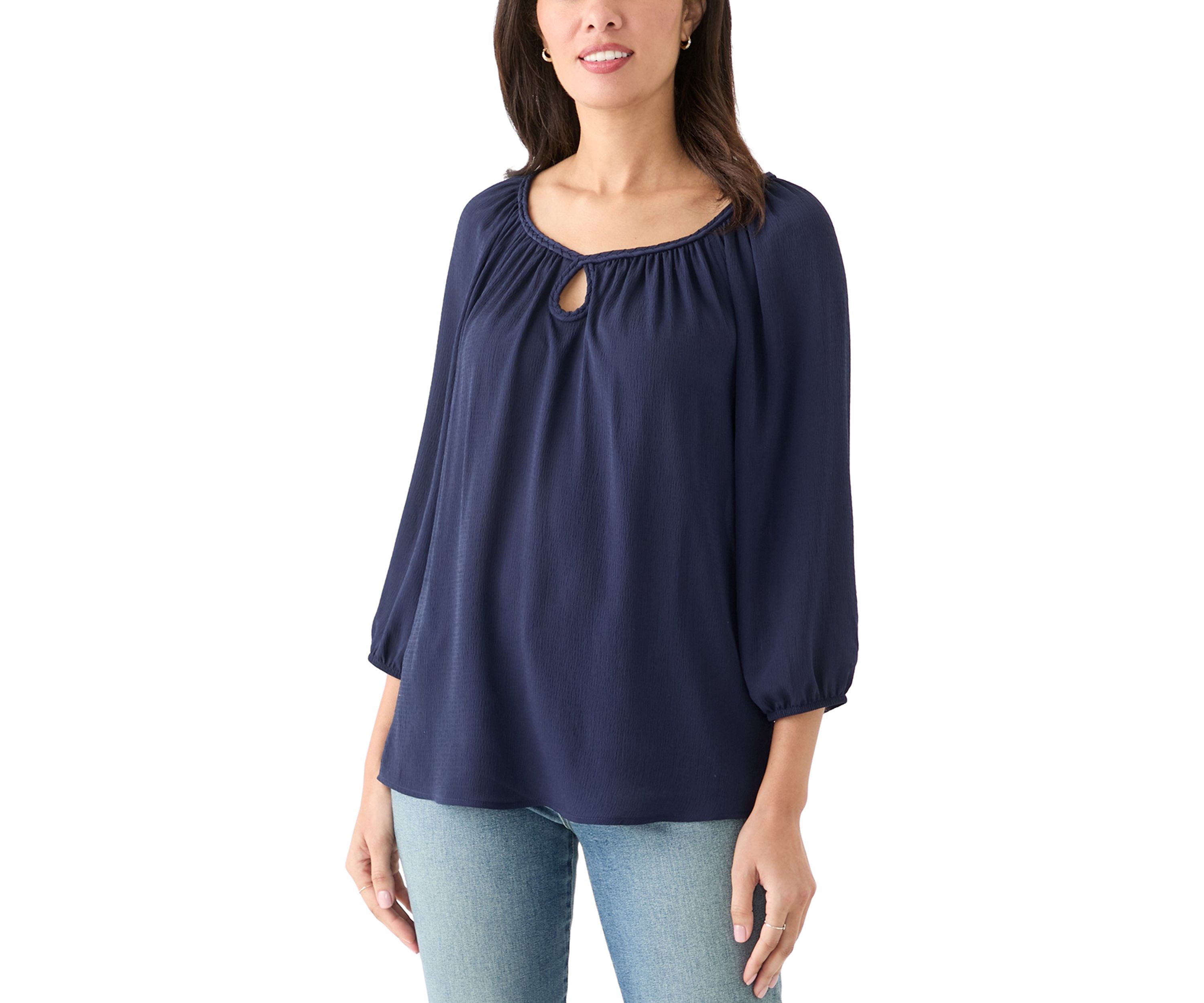 Womens 3/4 Sleeve Rope Detail Top