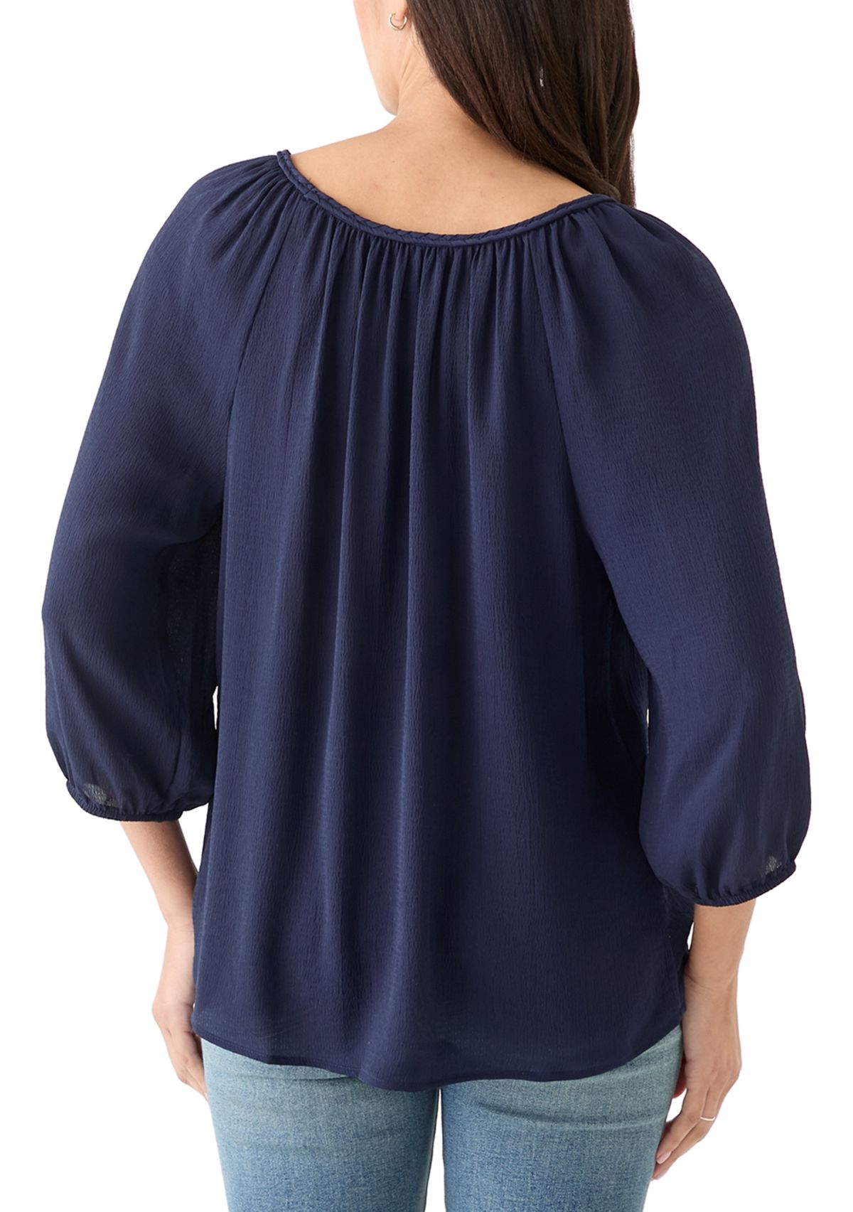 Womens 3/4 Sleeve Rope Detail Top