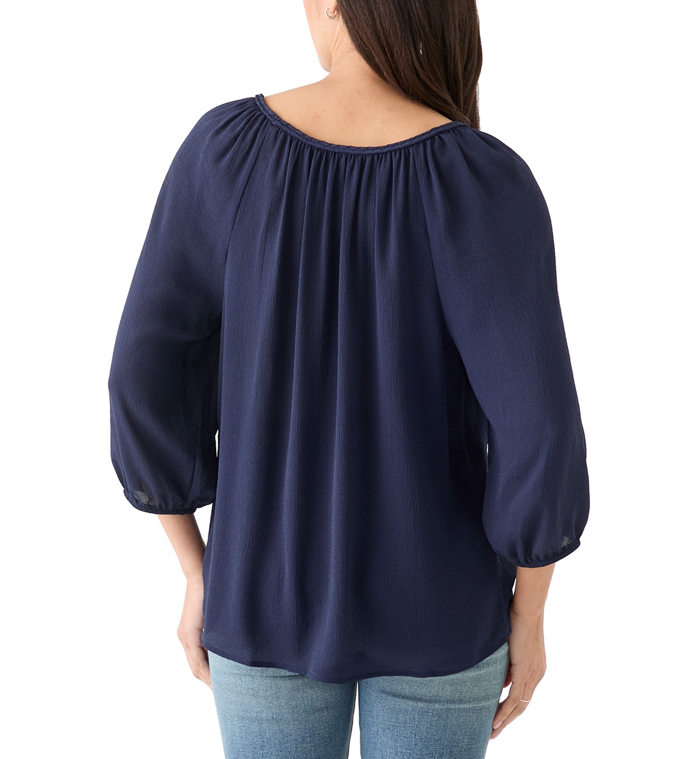 Womens 3/4 Sleeve Rope Detail Top