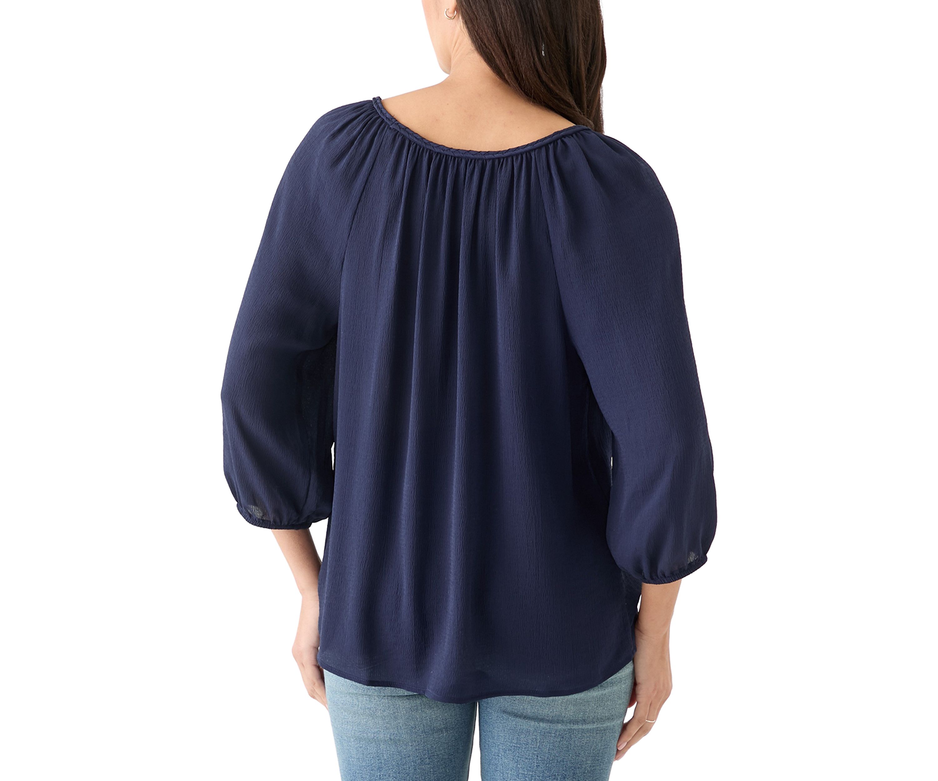 Womens 3/4 Sleeve Rope Detail Top