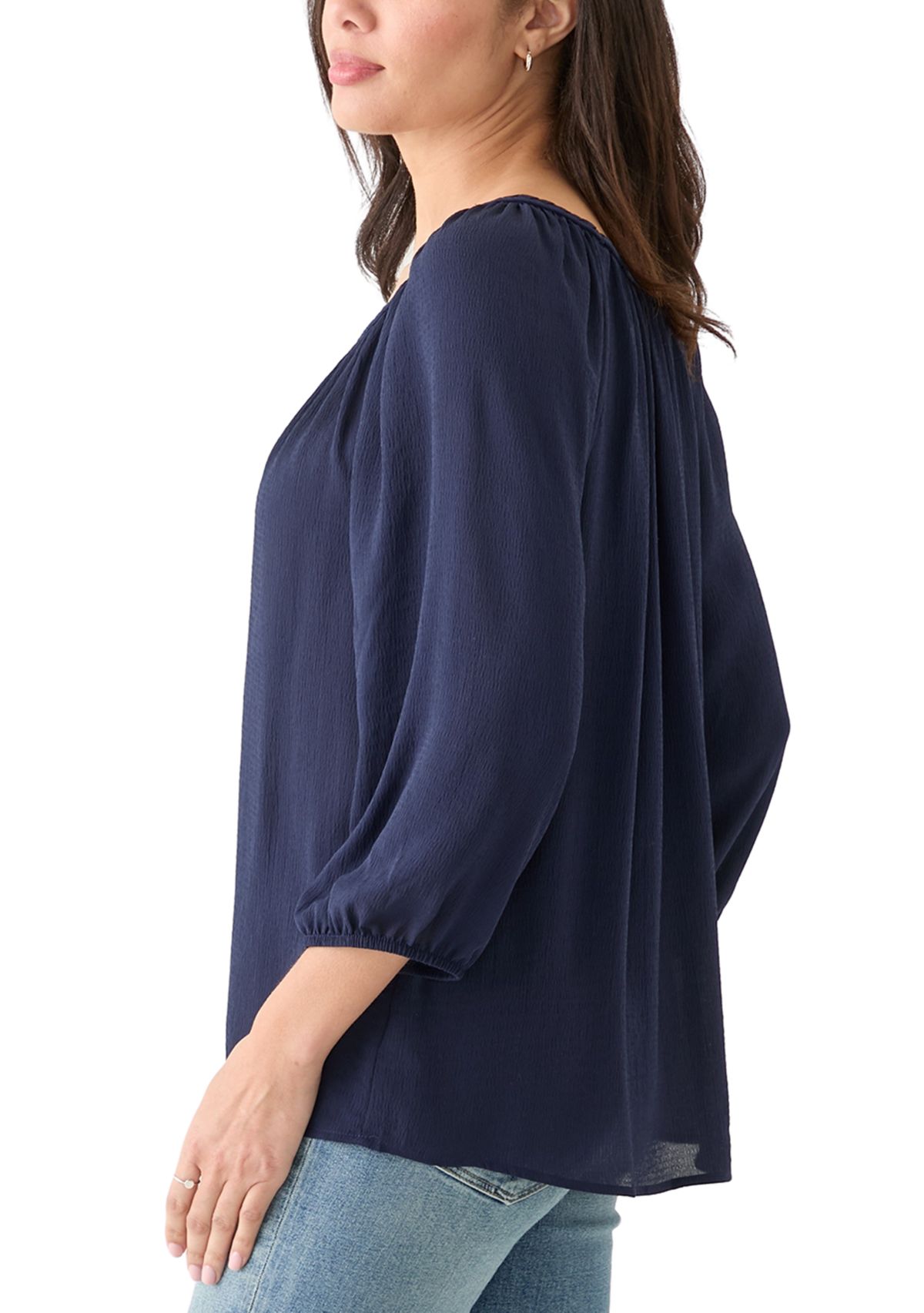 Womens 3/4 Sleeve Rope Detail Top