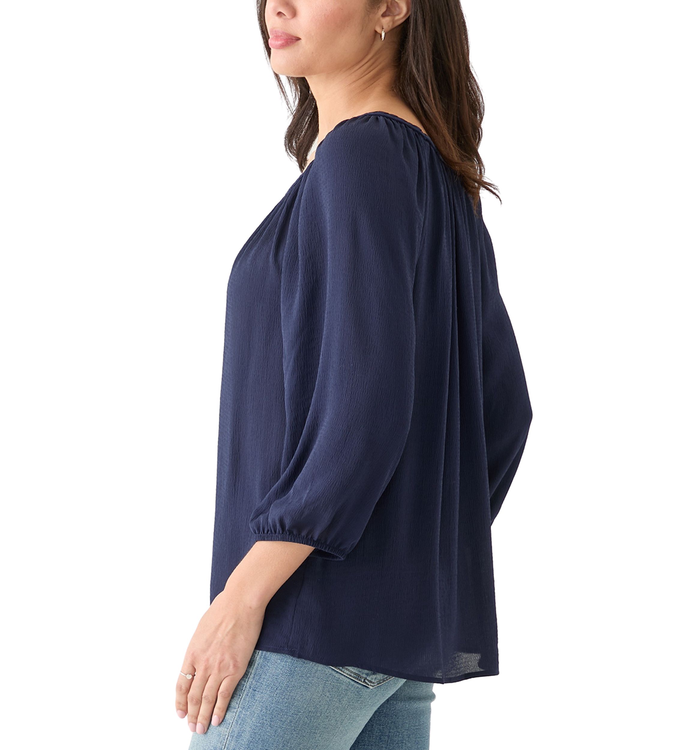 Womens 3/4 Sleeve Rope Detail Top