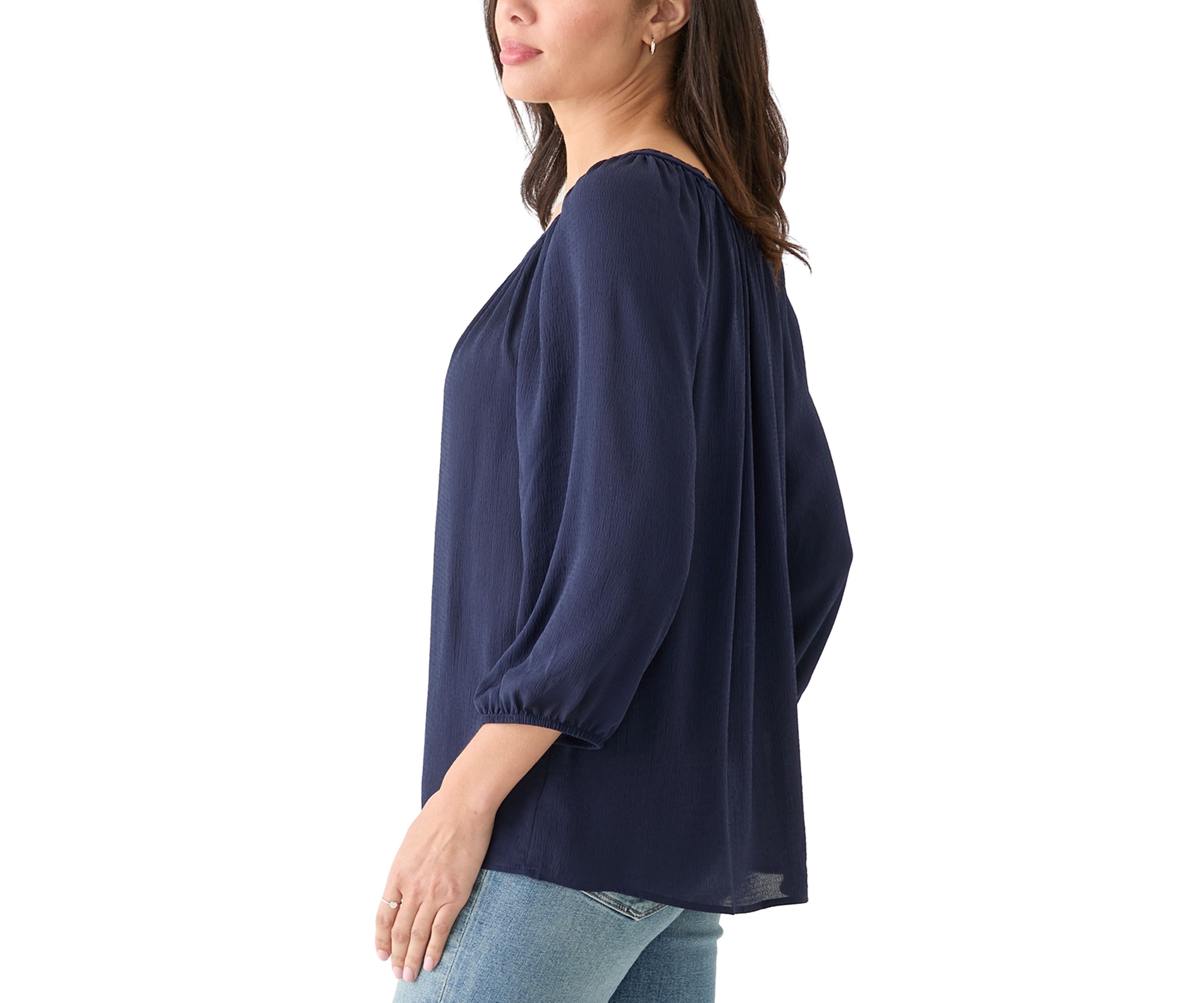 Womens 3/4 Sleeve Rope Detail Top
