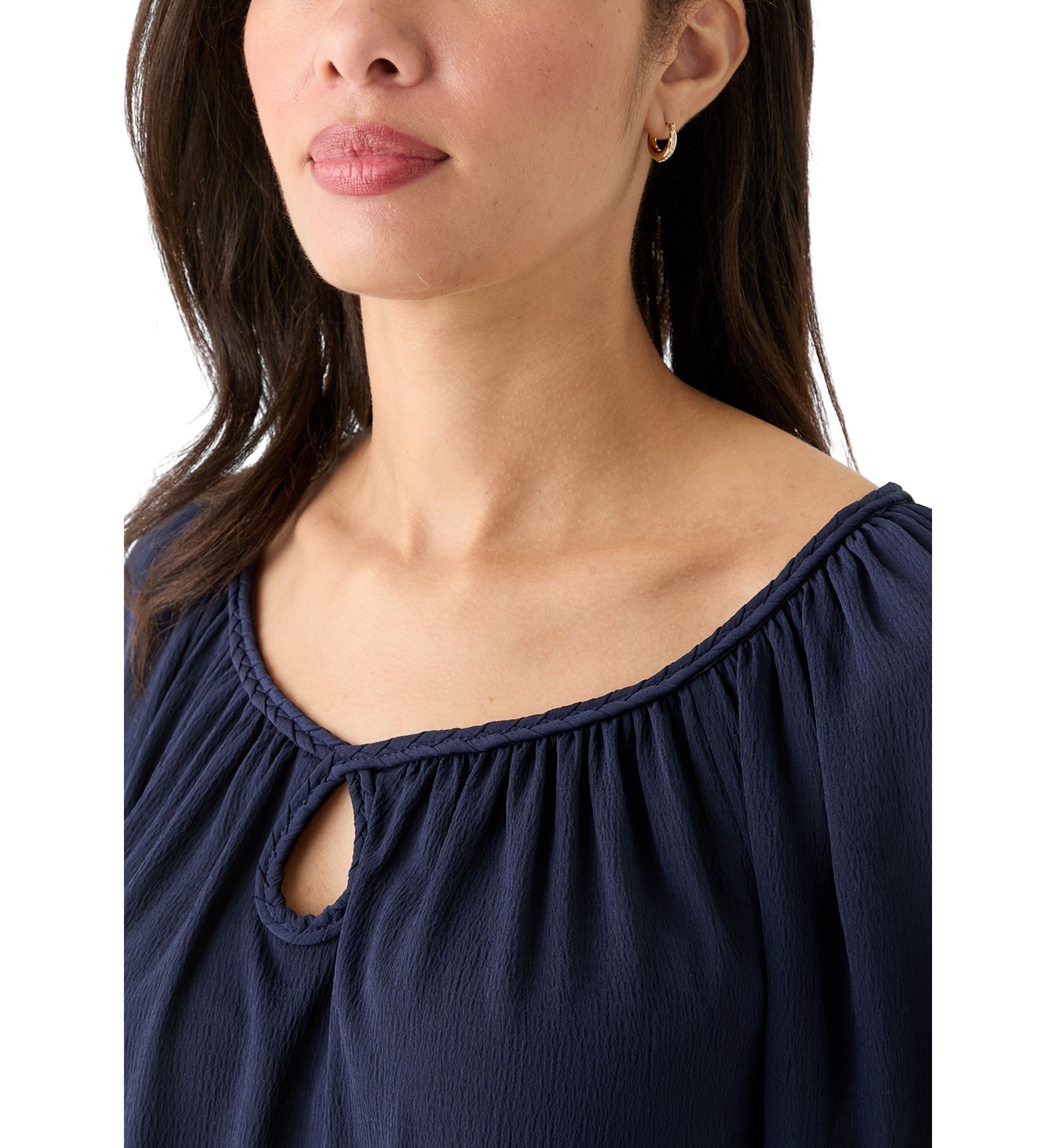 Womens 3/4 Sleeve Rope Detail Top