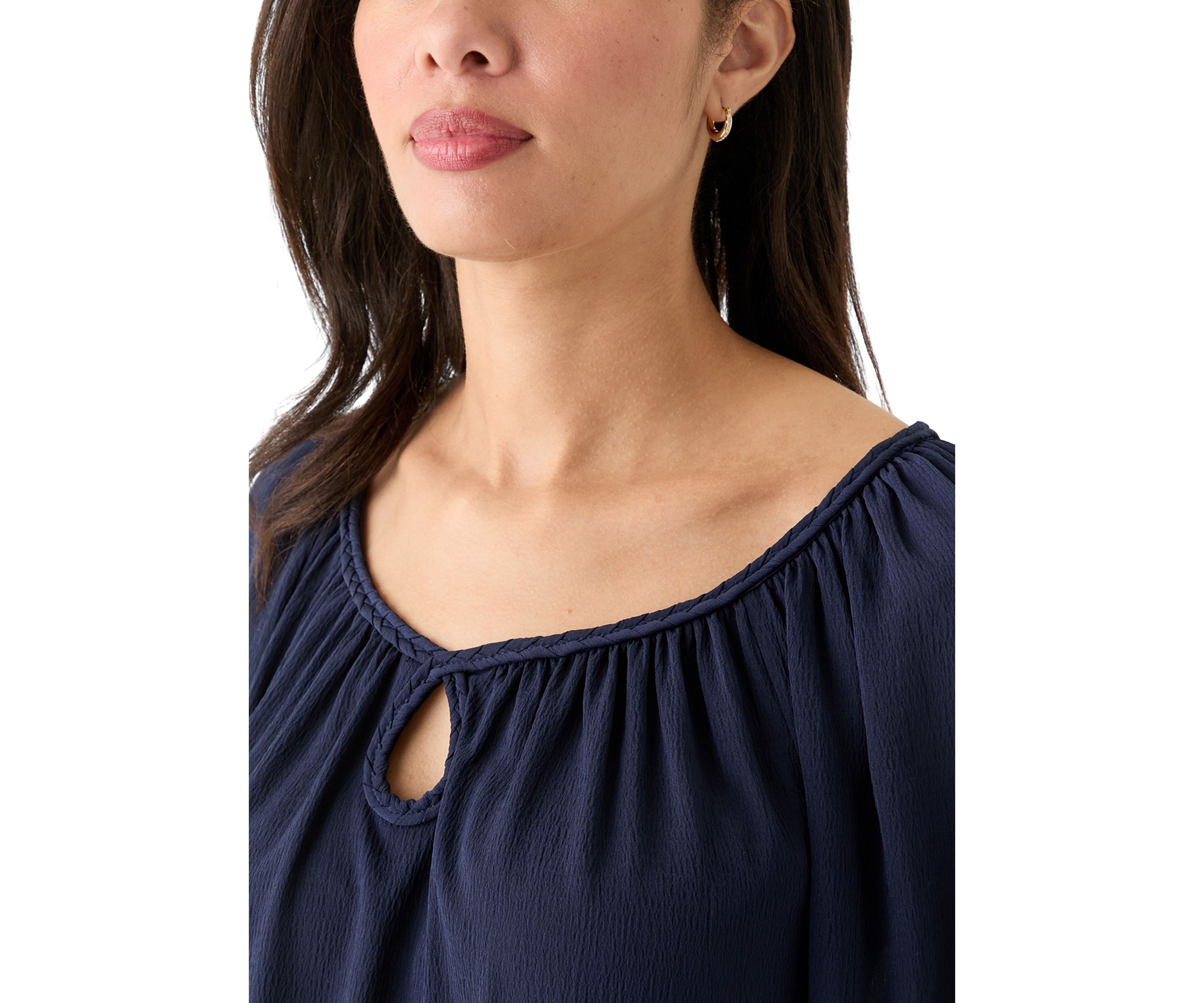 Womens 3/4 Sleeve Rope Detail Top
