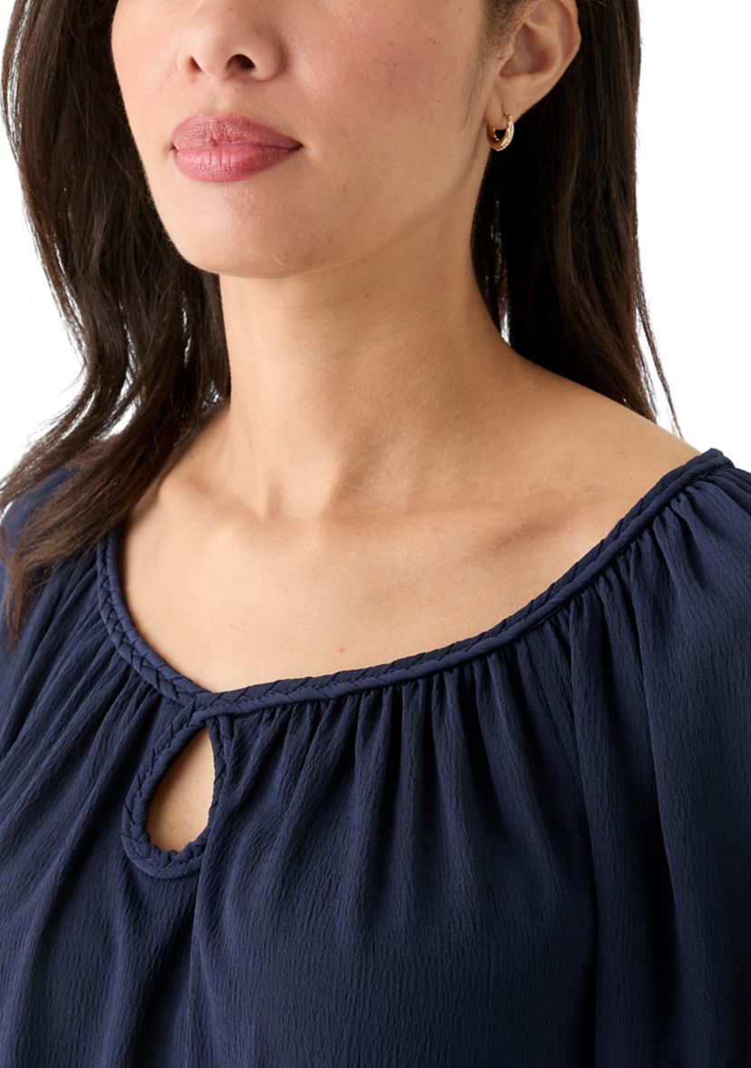 Womens 3/4 Sleeve Rope Detail Top