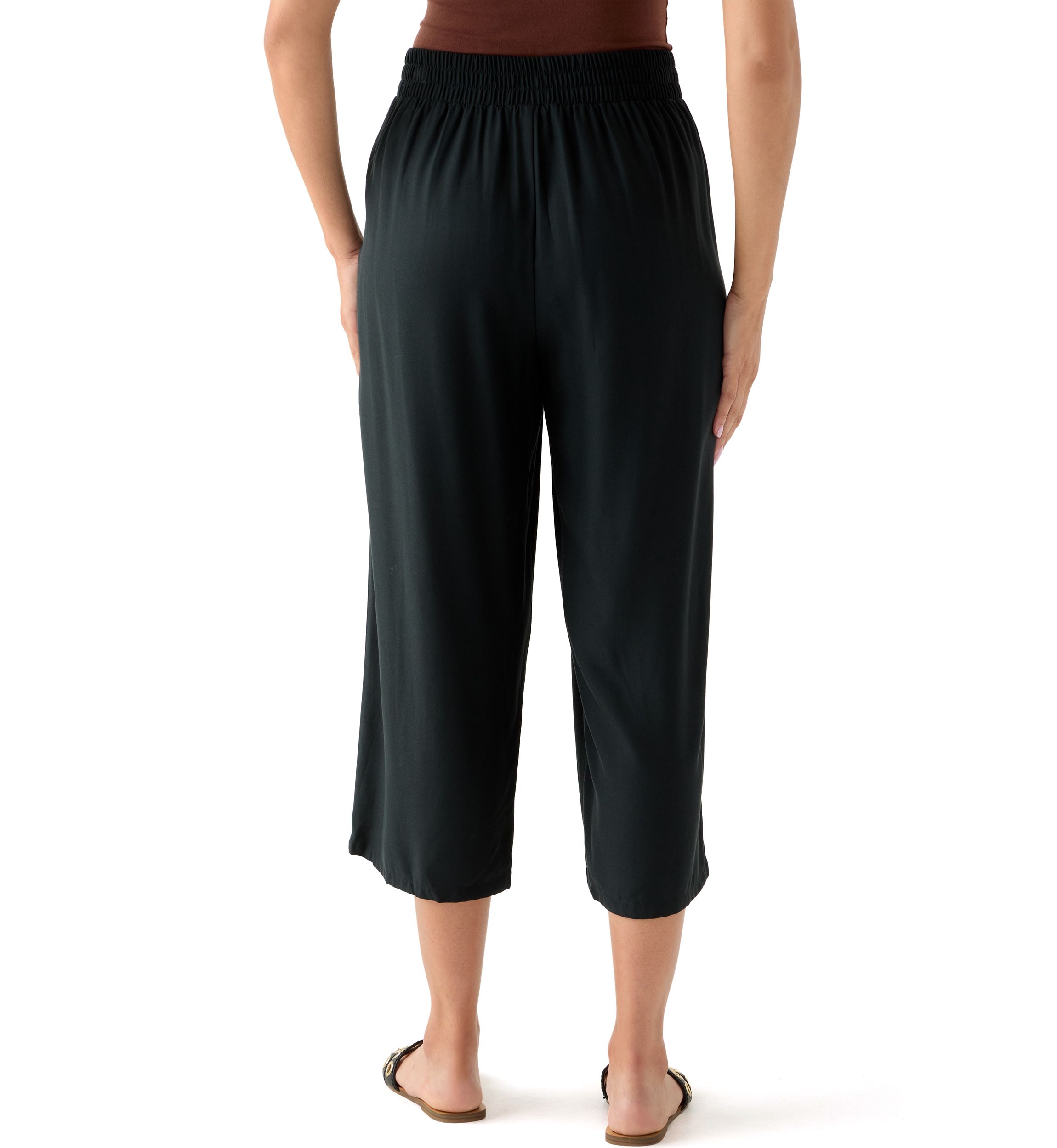 Womens Side Button Capri Pants