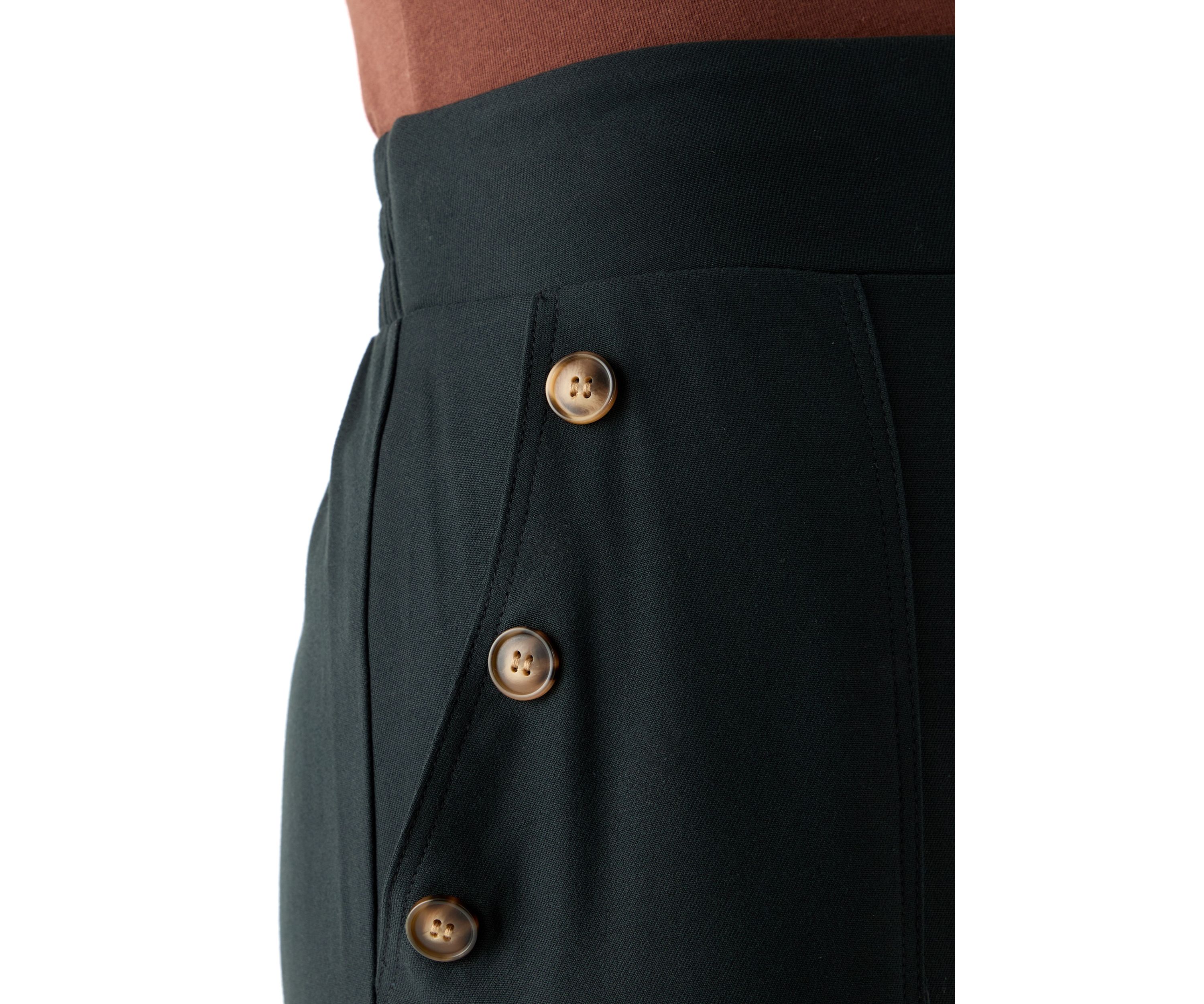 Womens Side Button Capri Pants