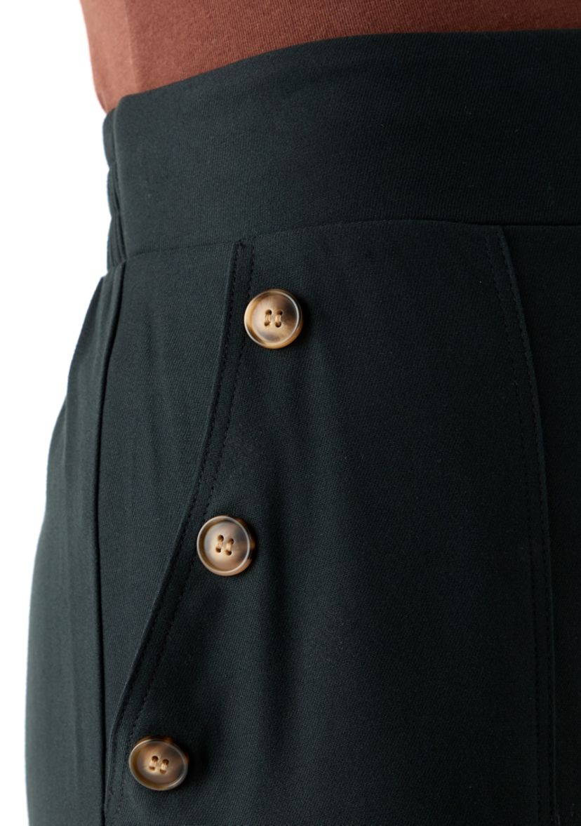 Womens Side Button Capri Pants