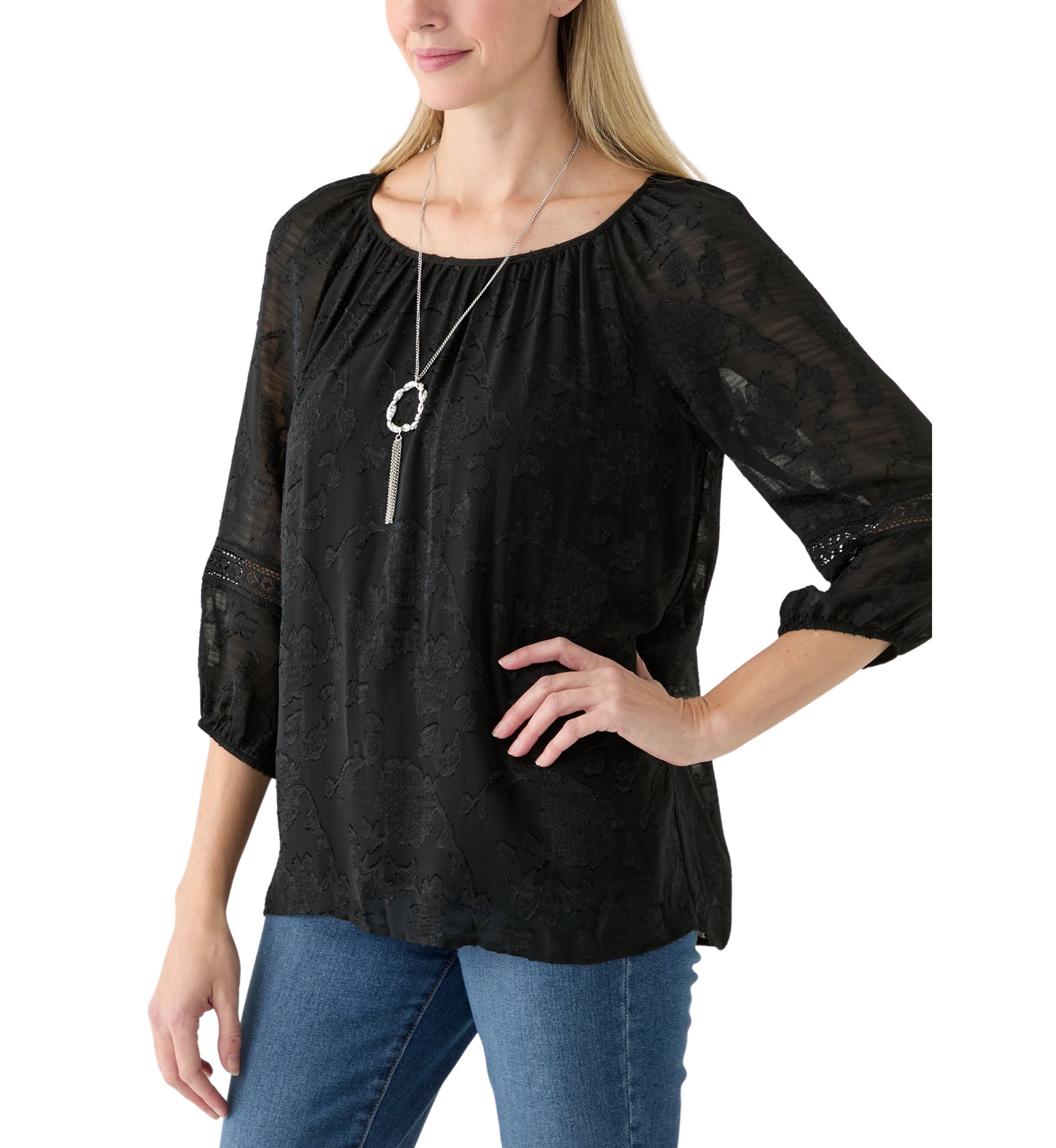 Womens 3/4 Bell Sleeve Top 