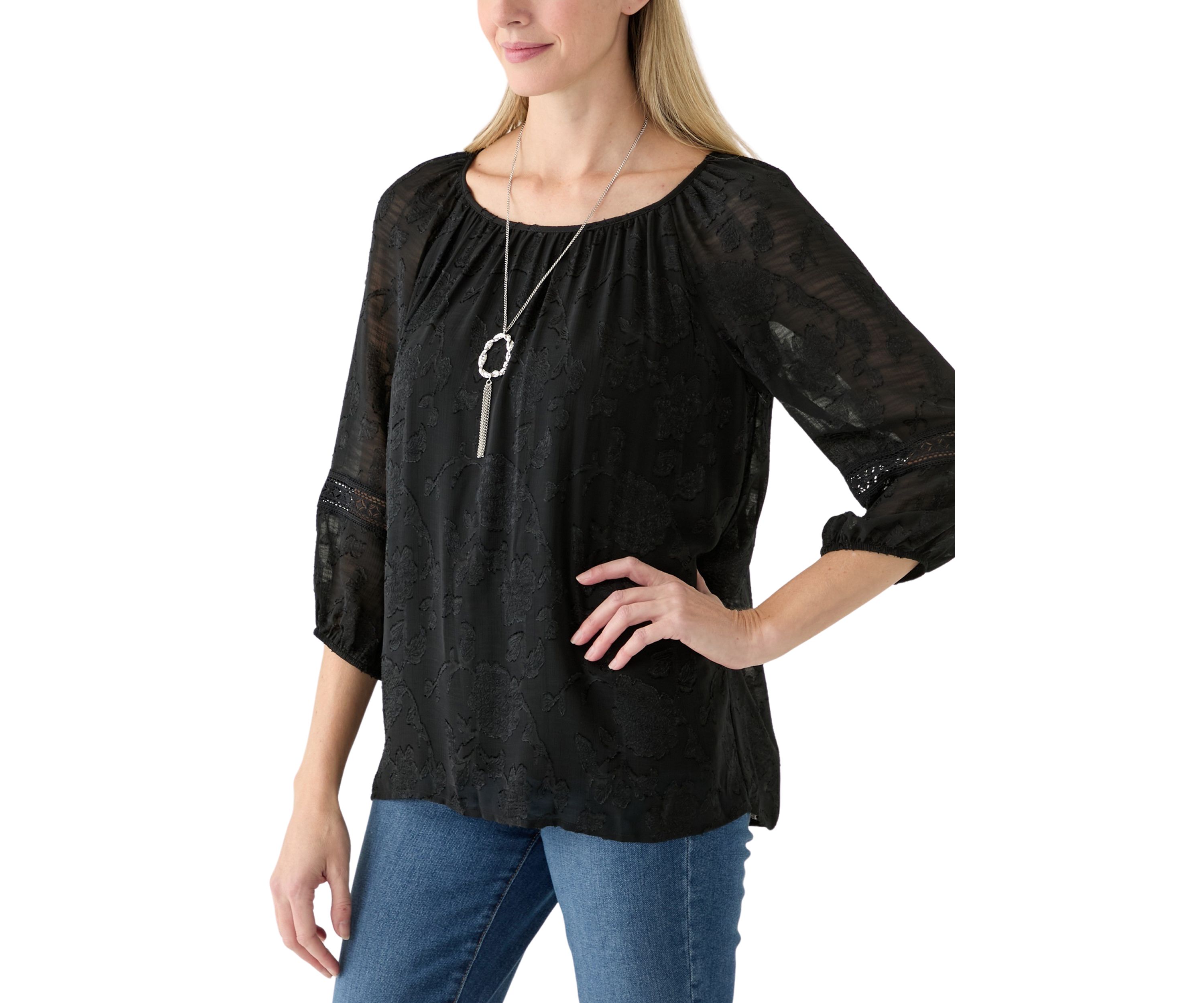 Womens 3/4 Bell Sleeve Top 
