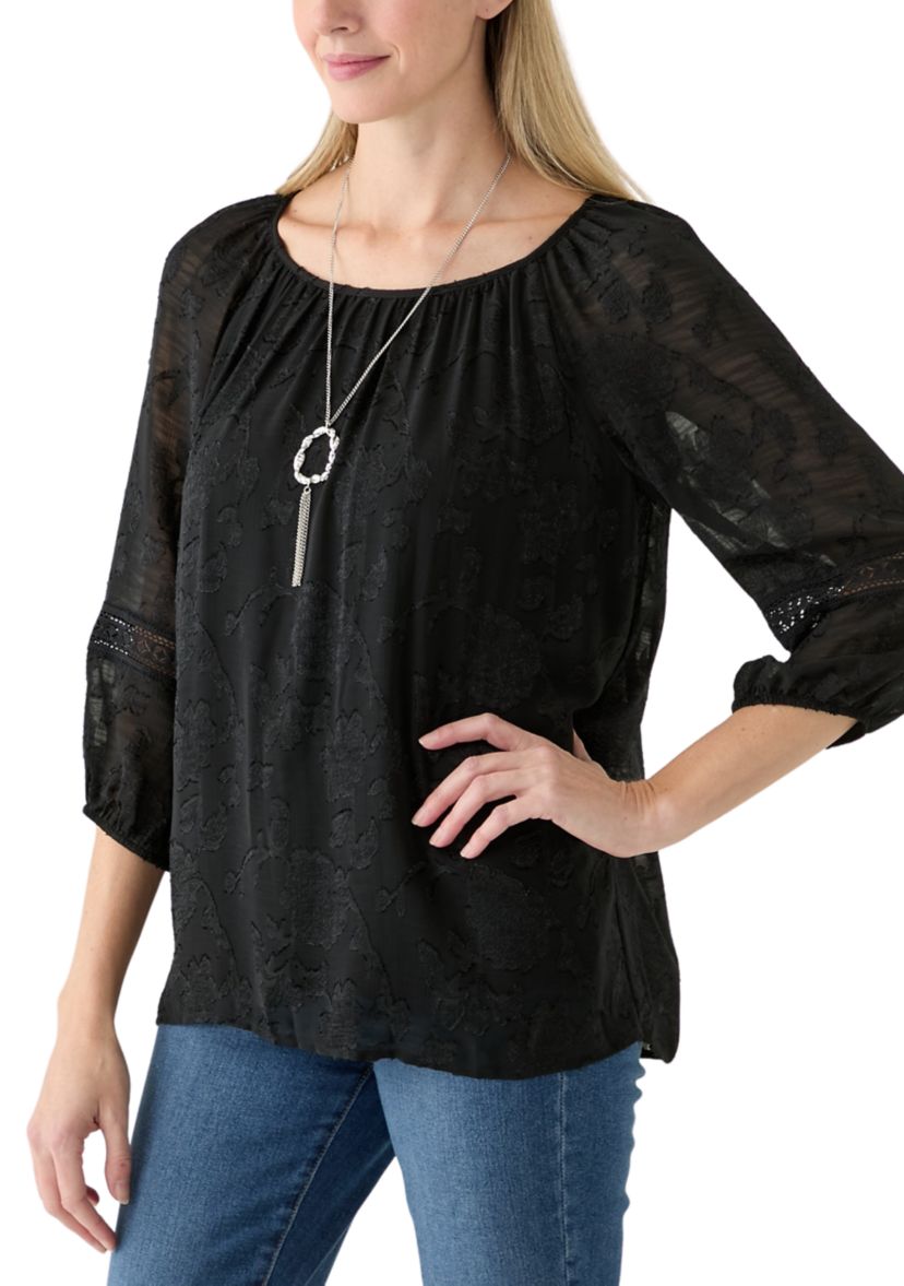 Womens 3/4 Bell Sleeve Top 