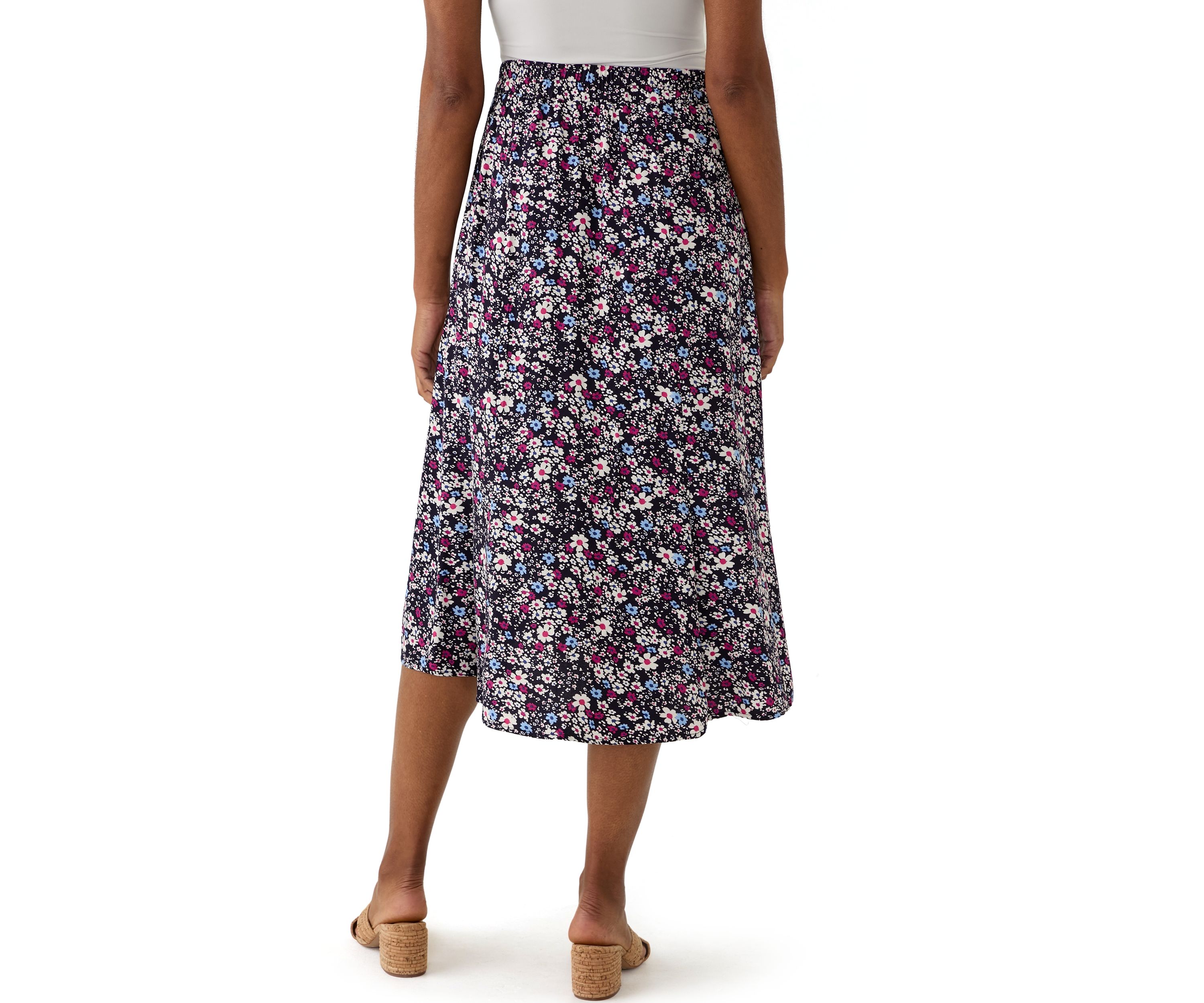 Womens Printed Midi Skirt