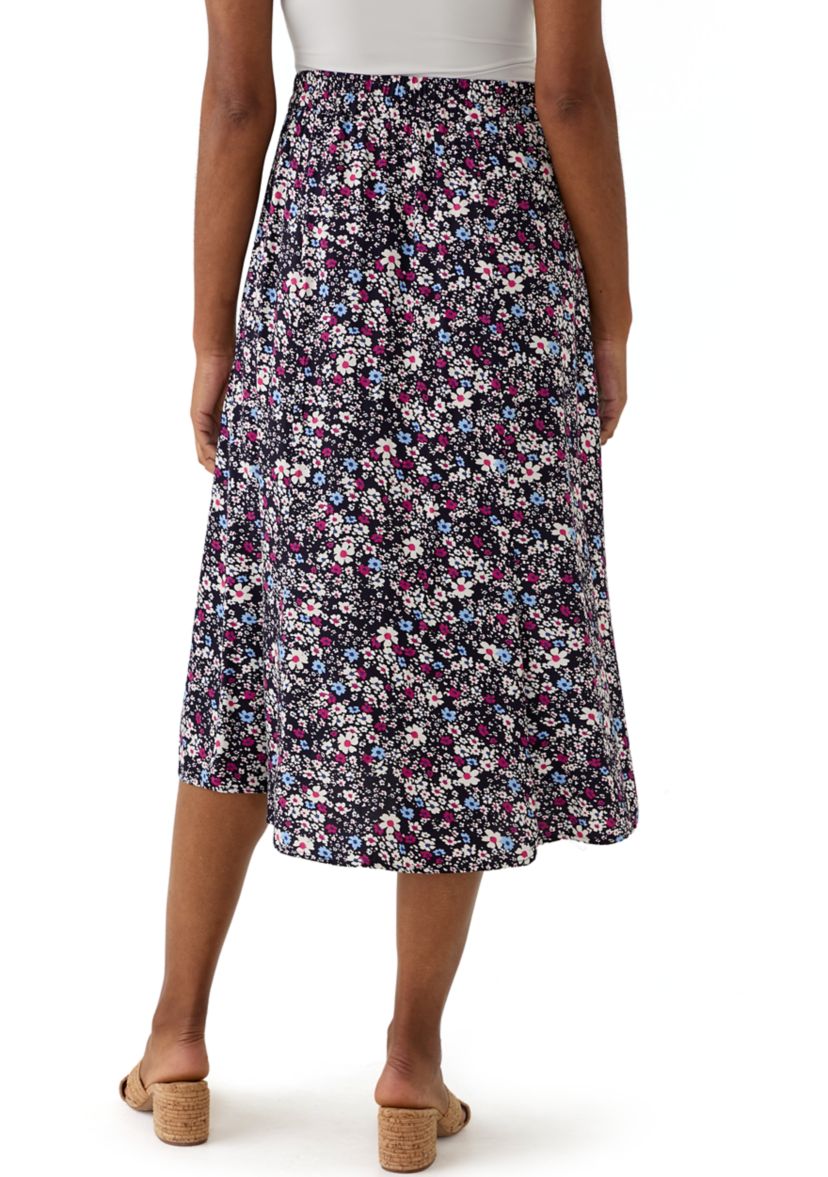 Womens Printed Midi Skirt