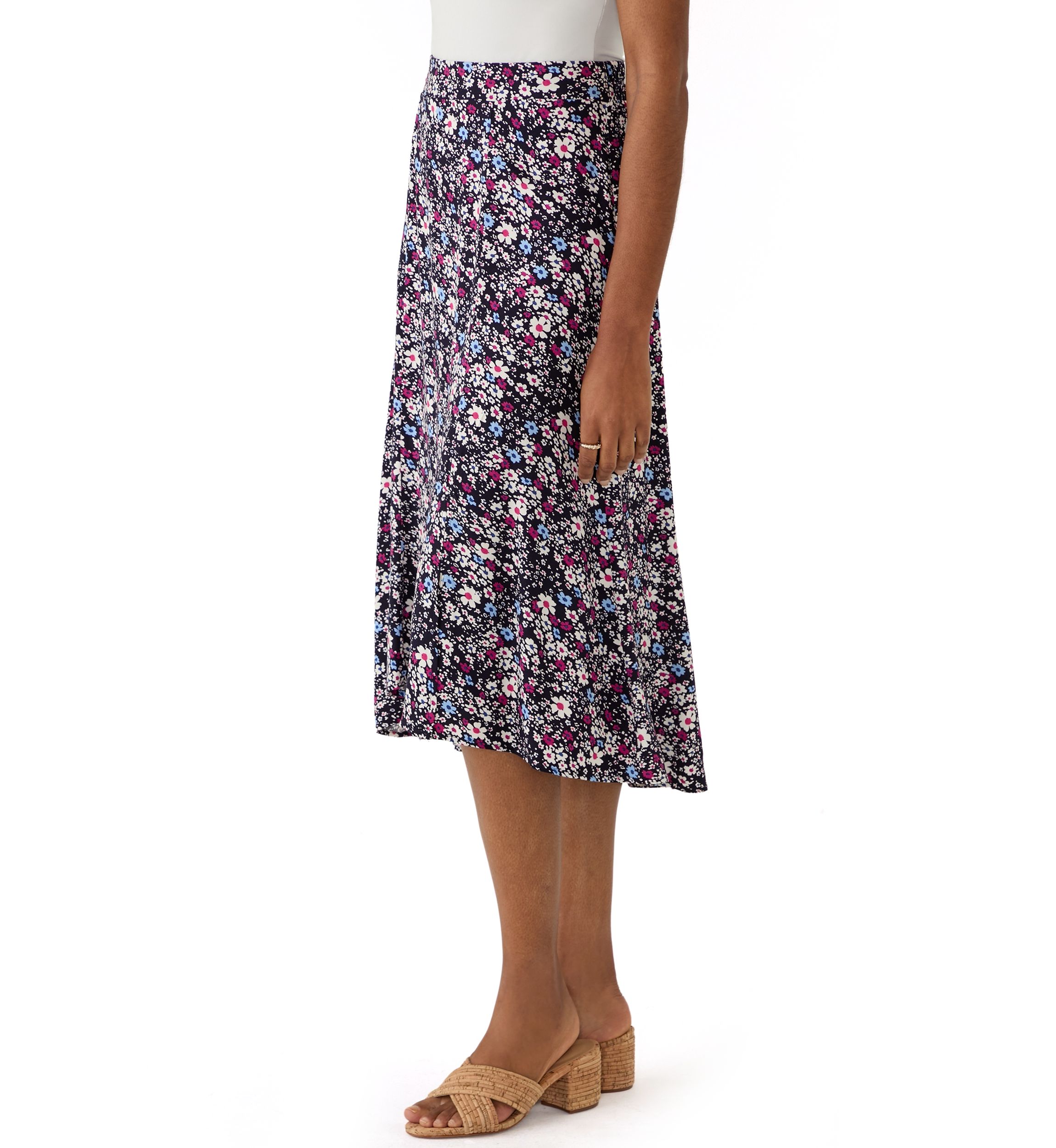 Womens Printed Midi Skirt