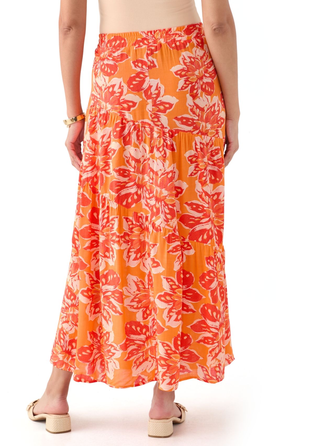 Womens Soft Printed Maxi Skirt