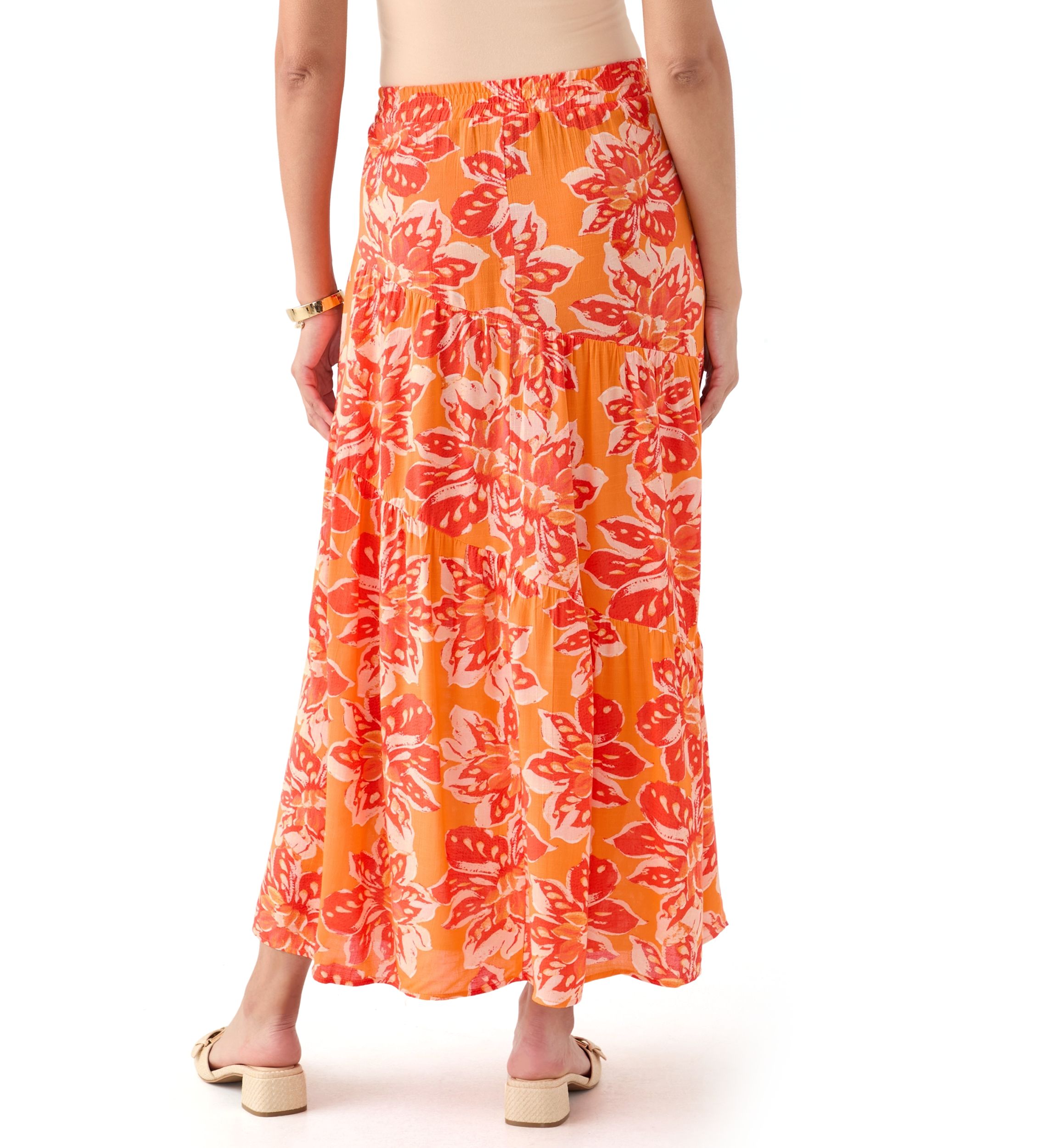 Womens Soft Printed Maxi Skirt
