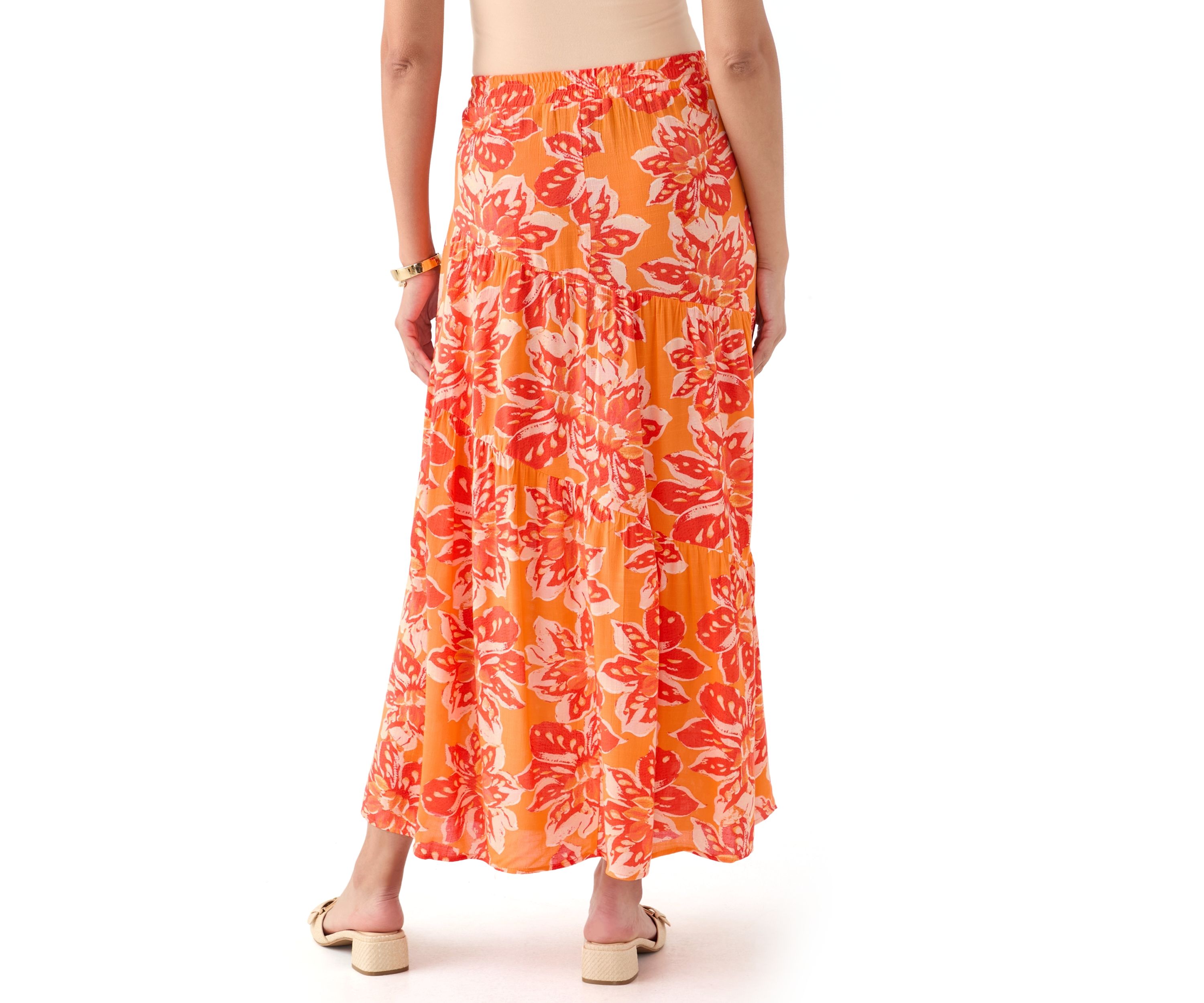 Womens Soft Printed Maxi Skirt
