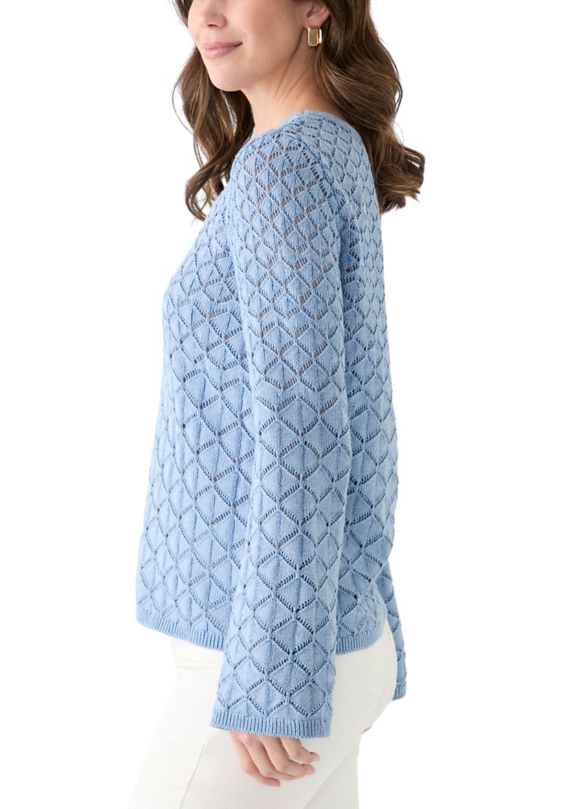 Womens Long Sleeve Crochet Sweater