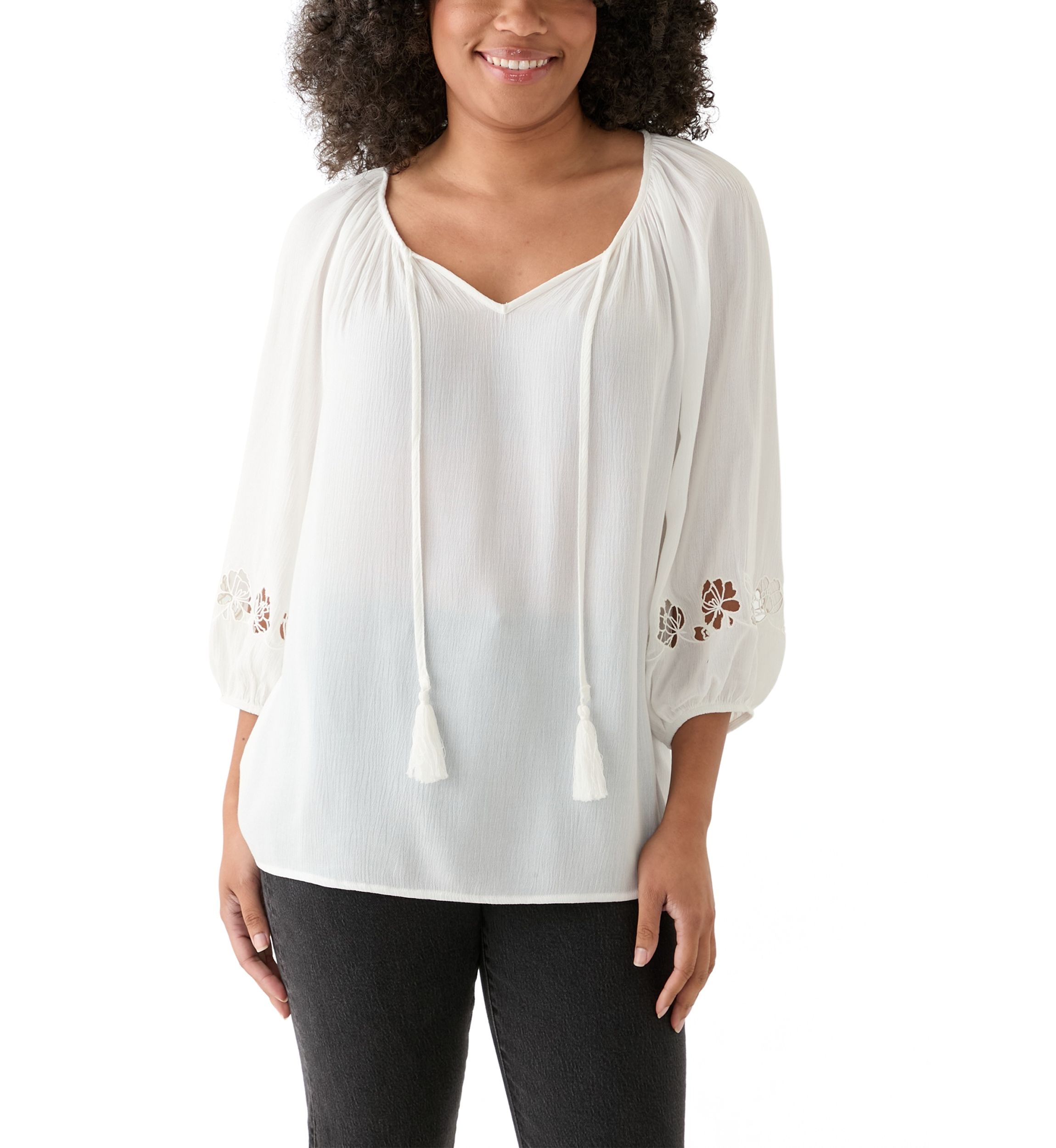 Womens Embroidered Sleeve Blouse