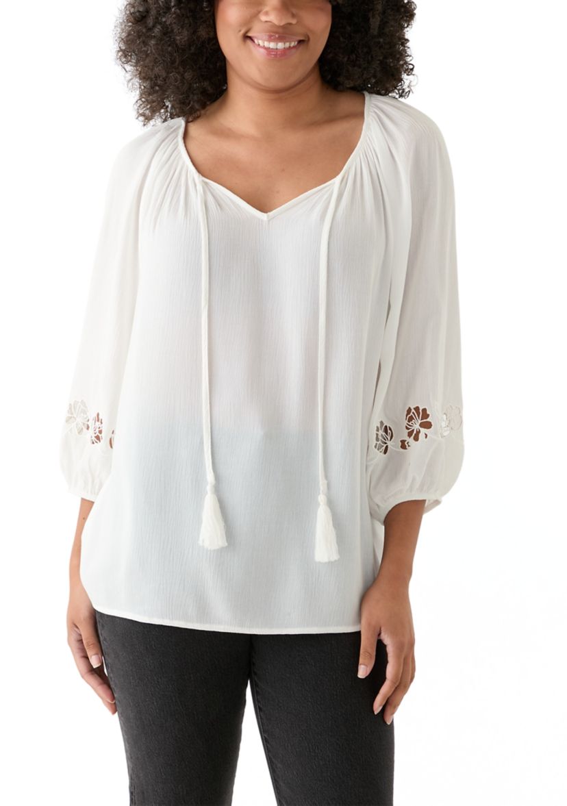 Womens Embroidered Sleeve Blouse
