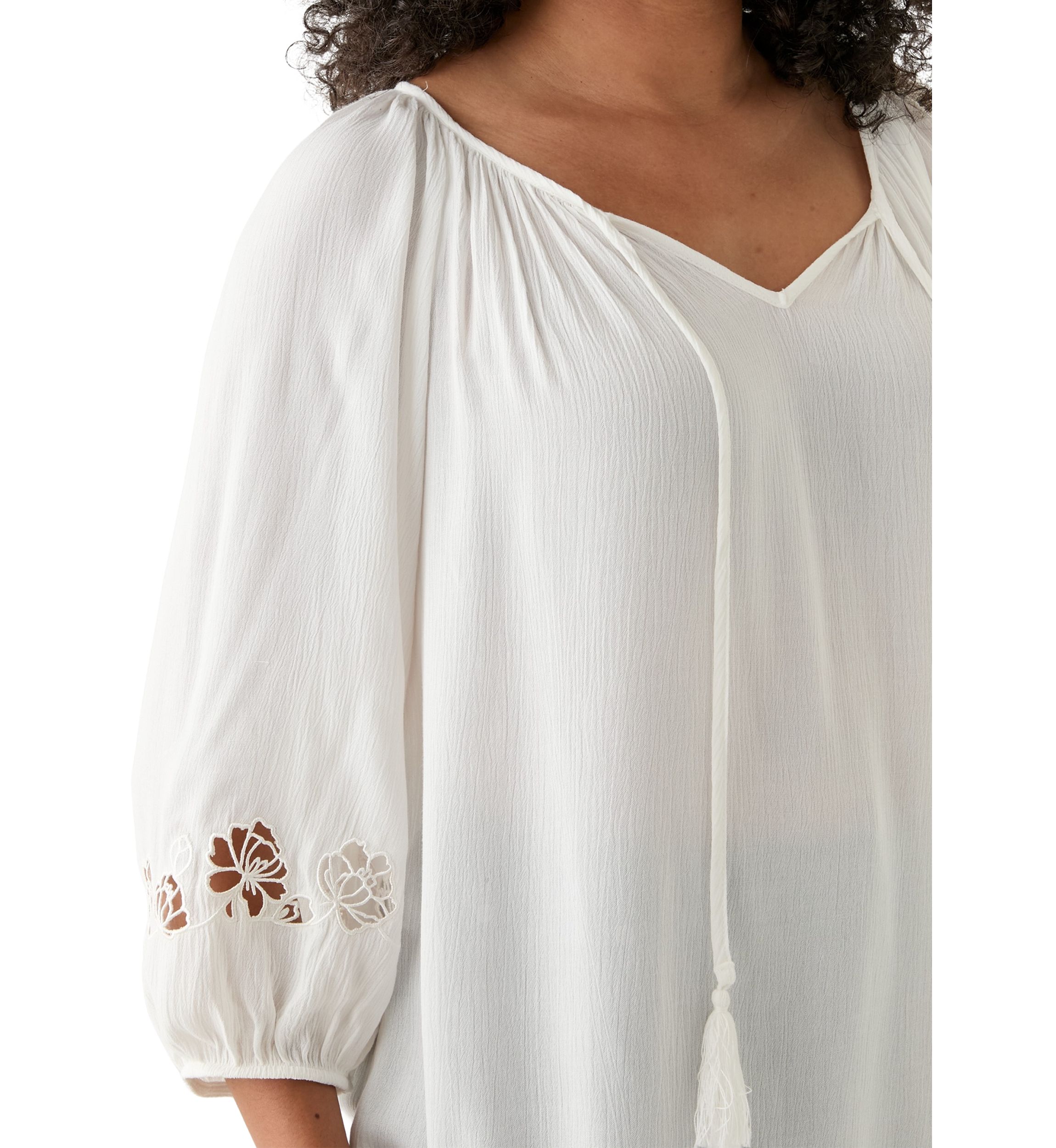 Womens Embroidered Sleeve Blouse