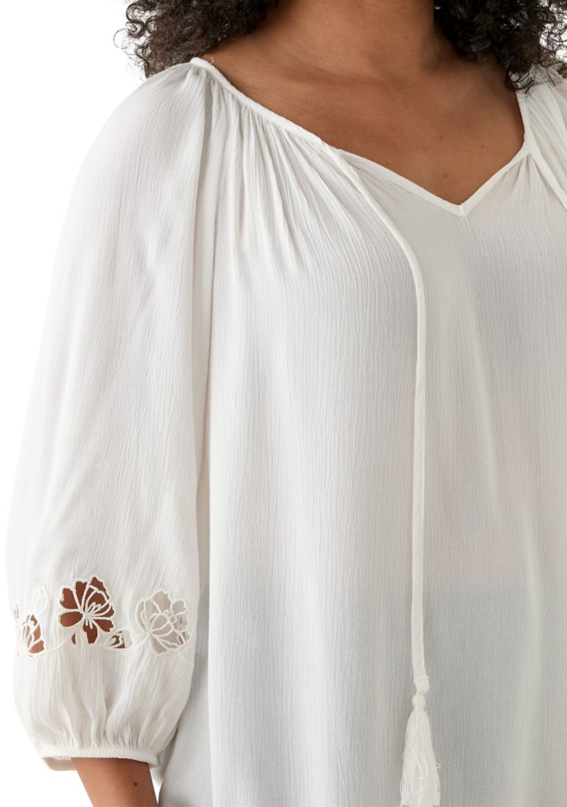 Womens Embroidered Sleeve Blouse