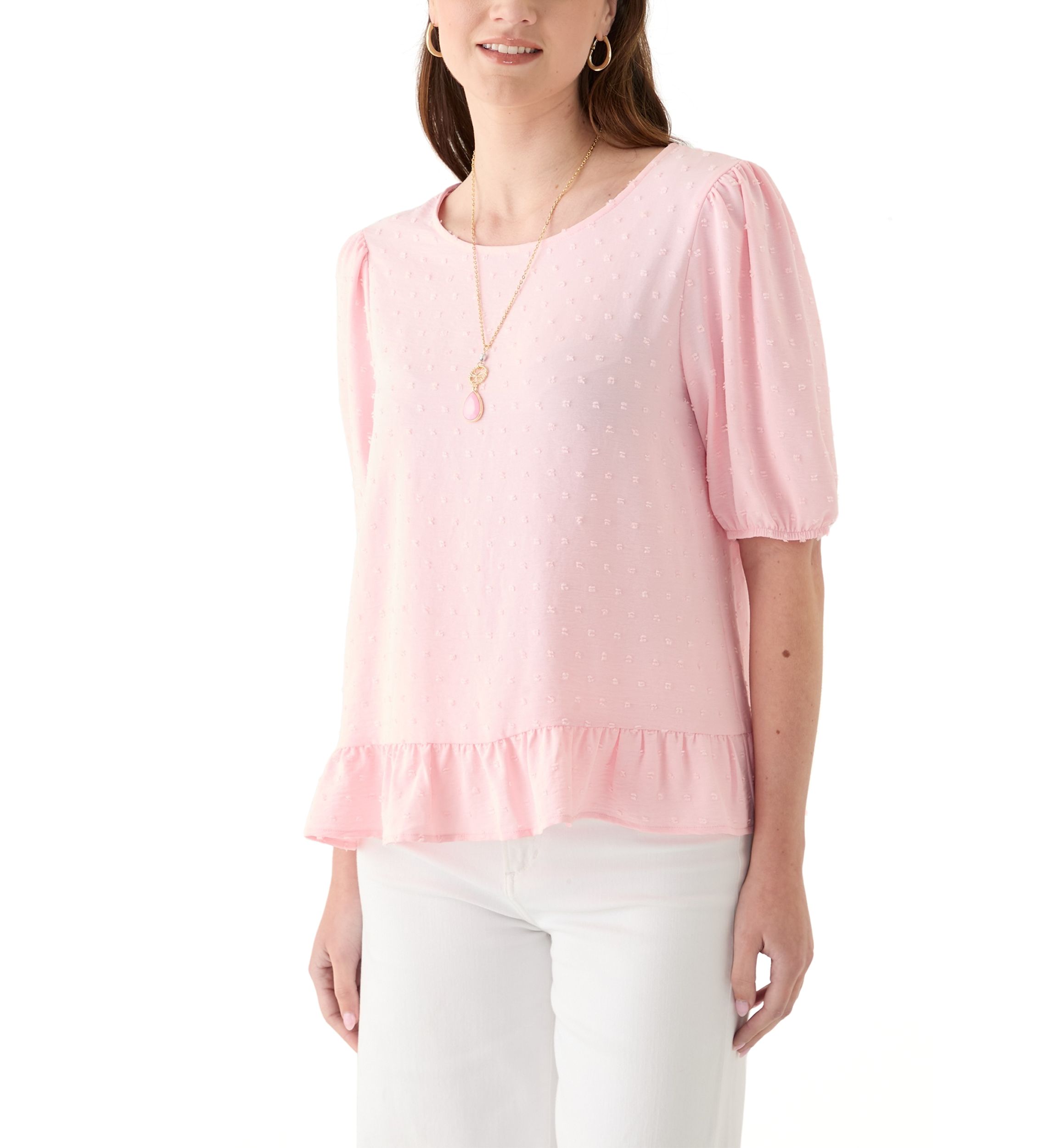 Womens Ruffle Trim Blouse