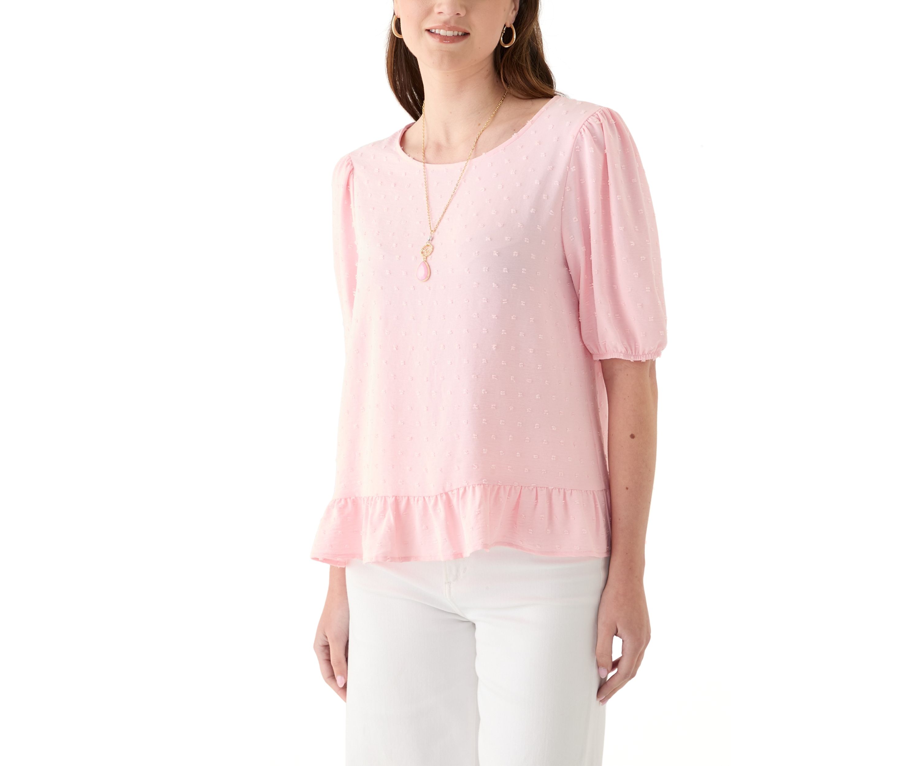 Womens Ruffle Trim Blouse