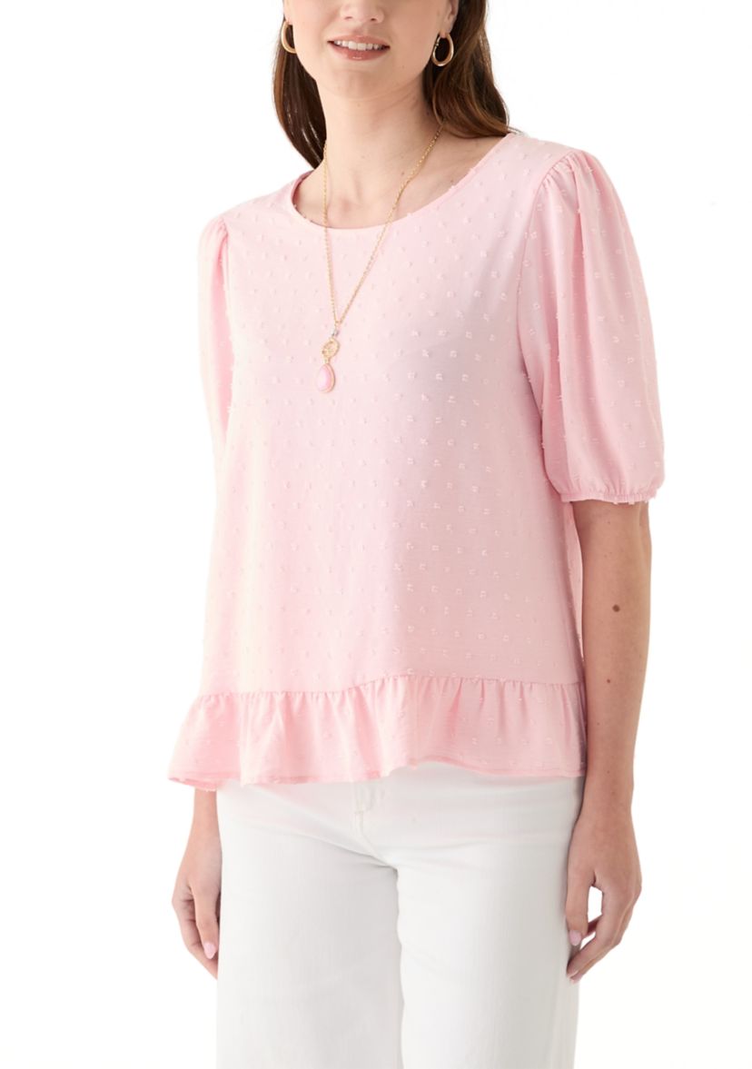 Womens Ruffle Trim Blouse