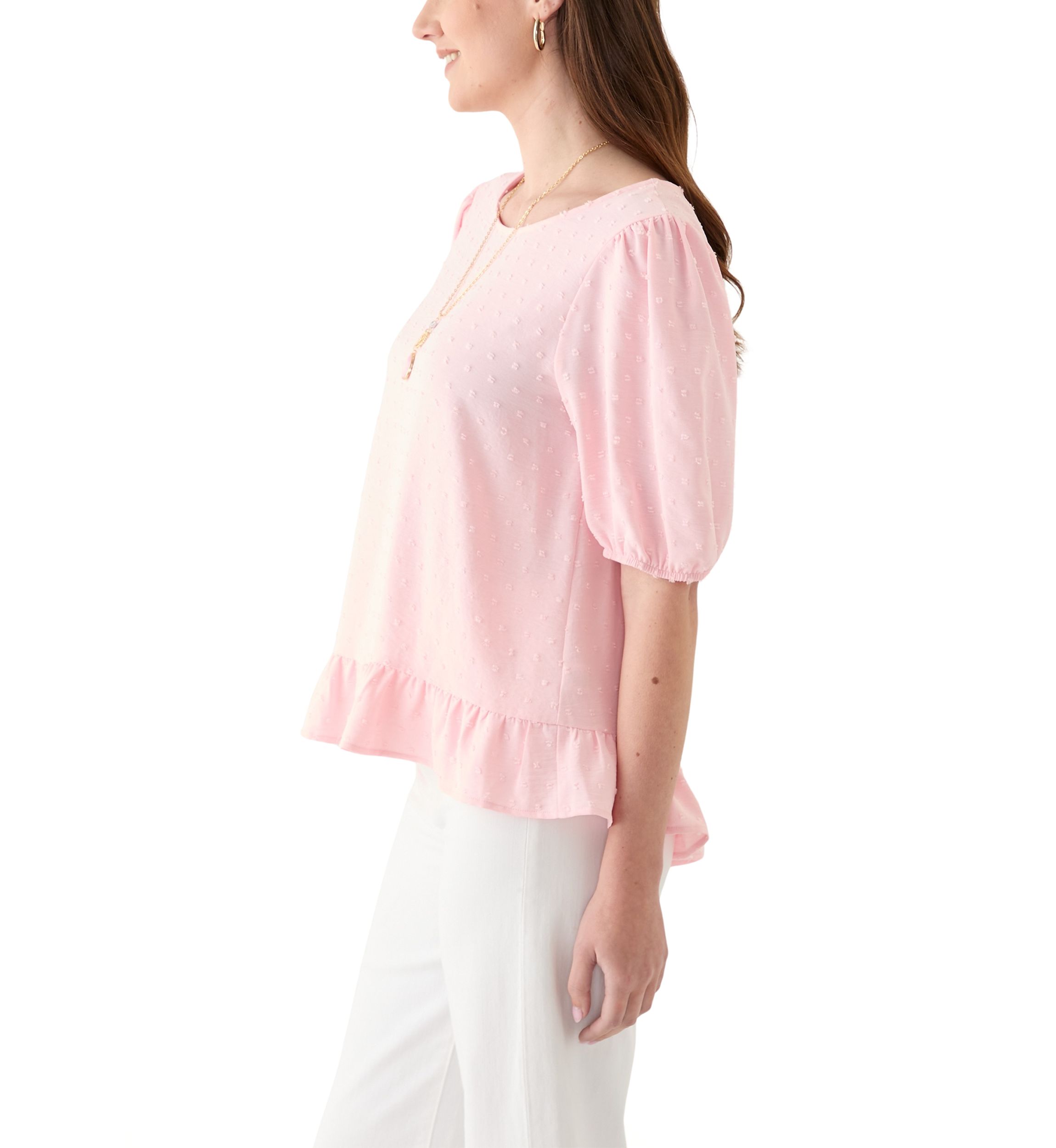 Womens Ruffle Trim Blouse