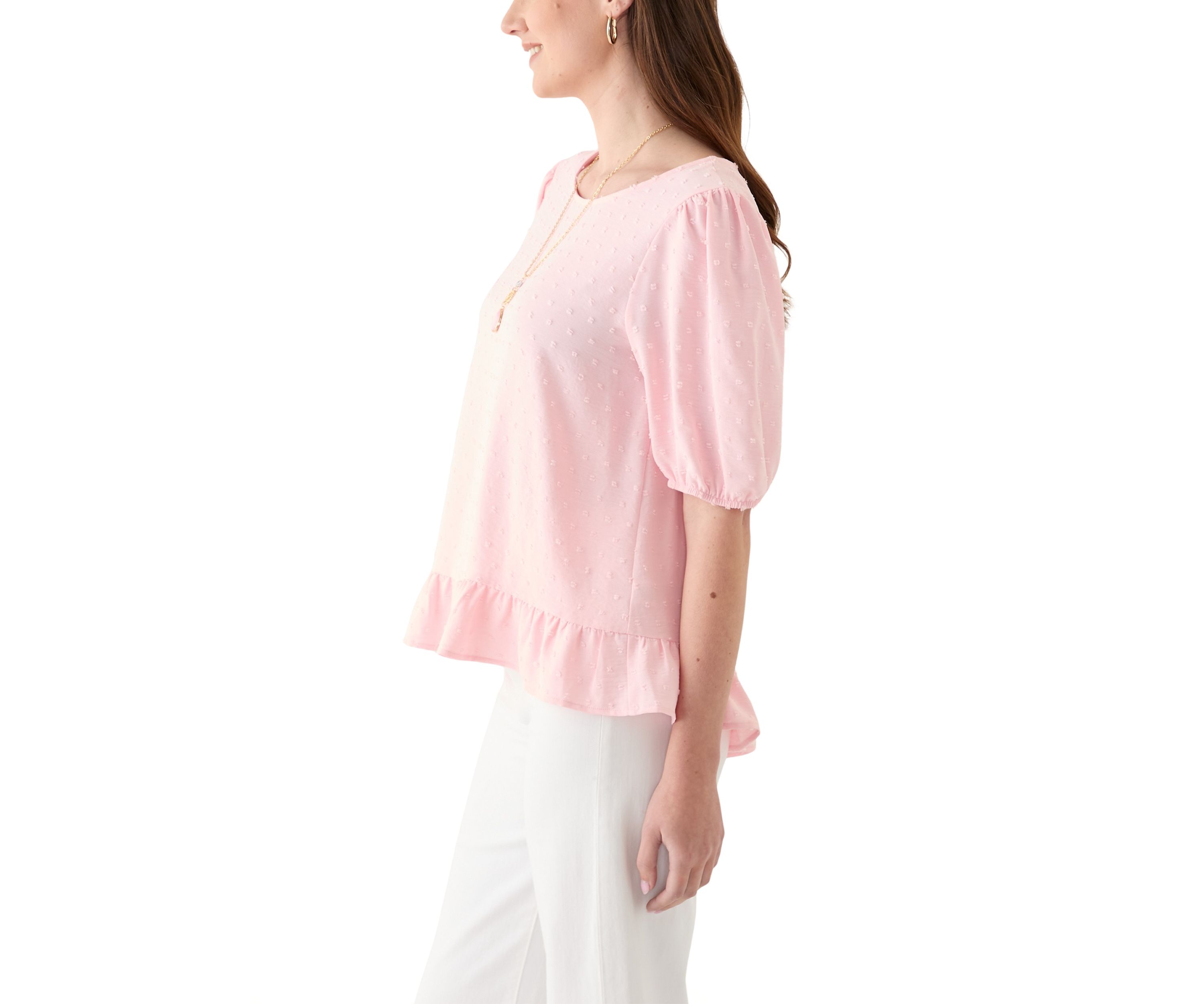 Womens Ruffle Trim Blouse