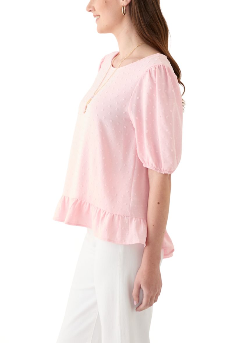 Womens Ruffle Trim Blouse