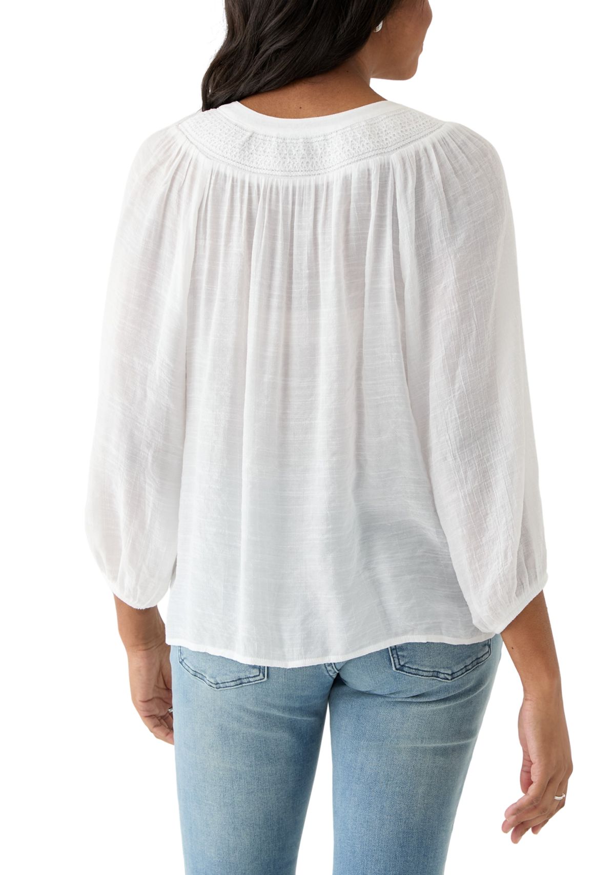 Womens Crochet Trim Blouse