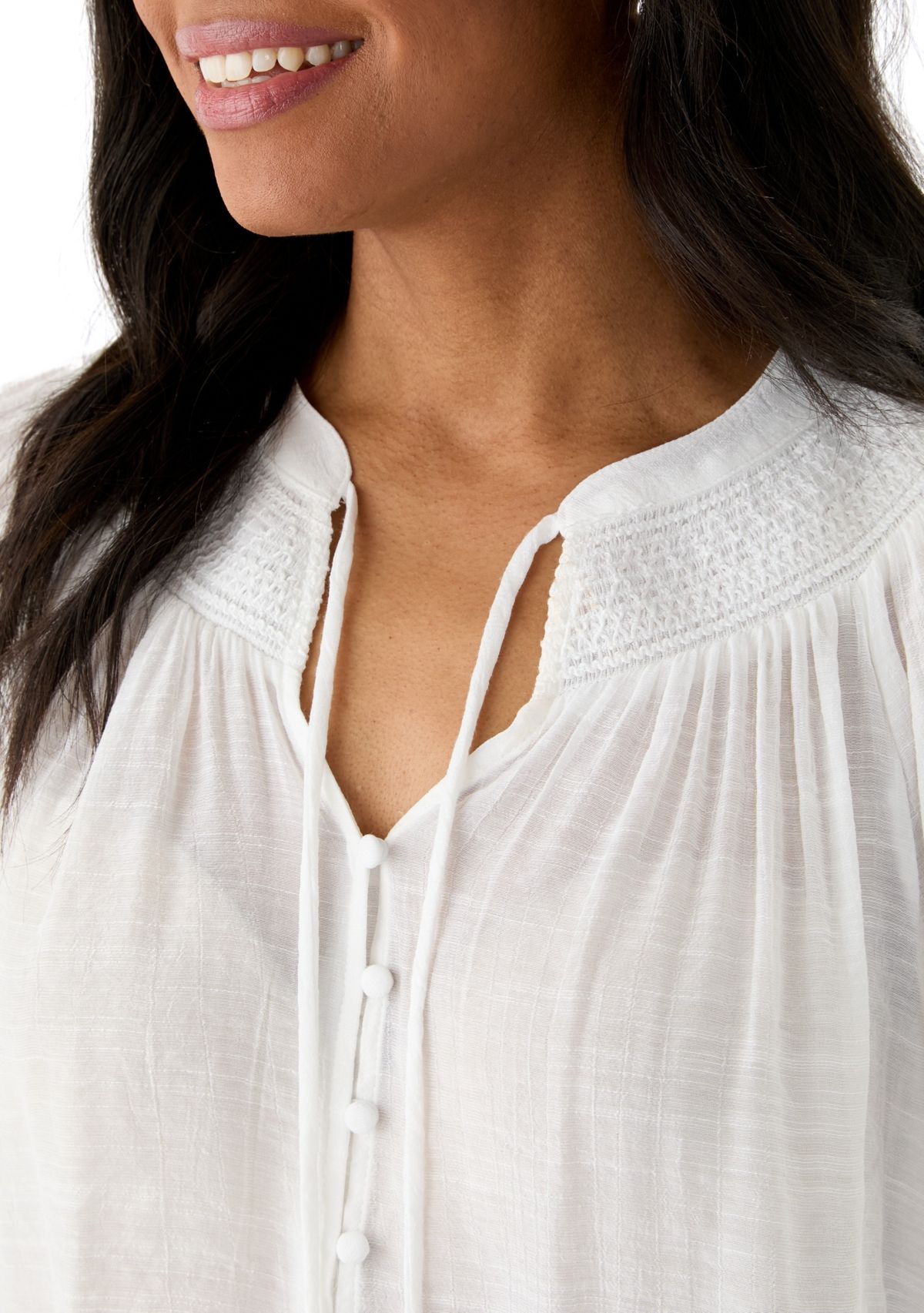 Womens Crochet Trim Blouse